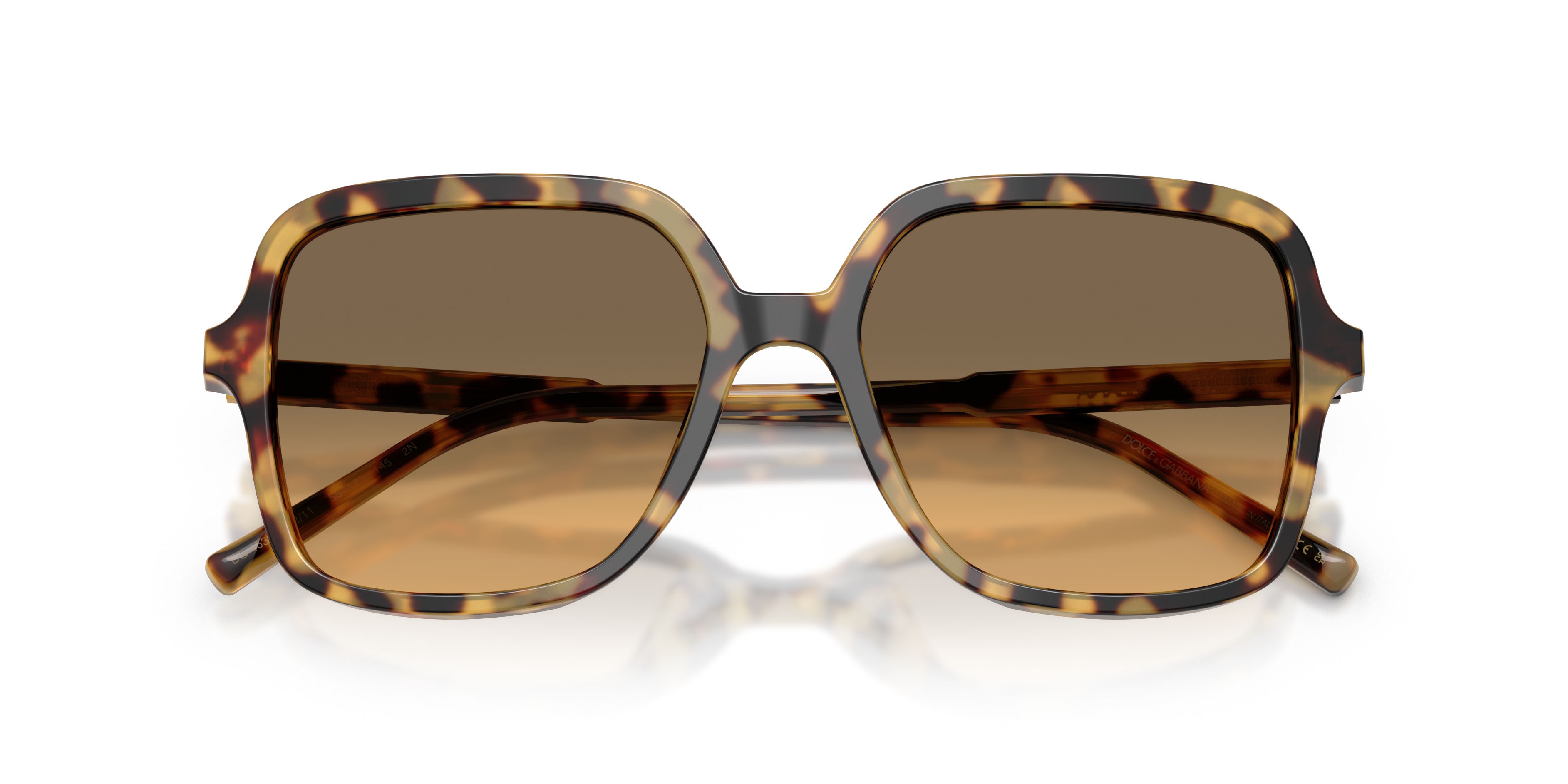Sunglasses Dolce & Gabbana DG 4539 (512/11) color havana giallo shape square lenses gialle sfumato grigio