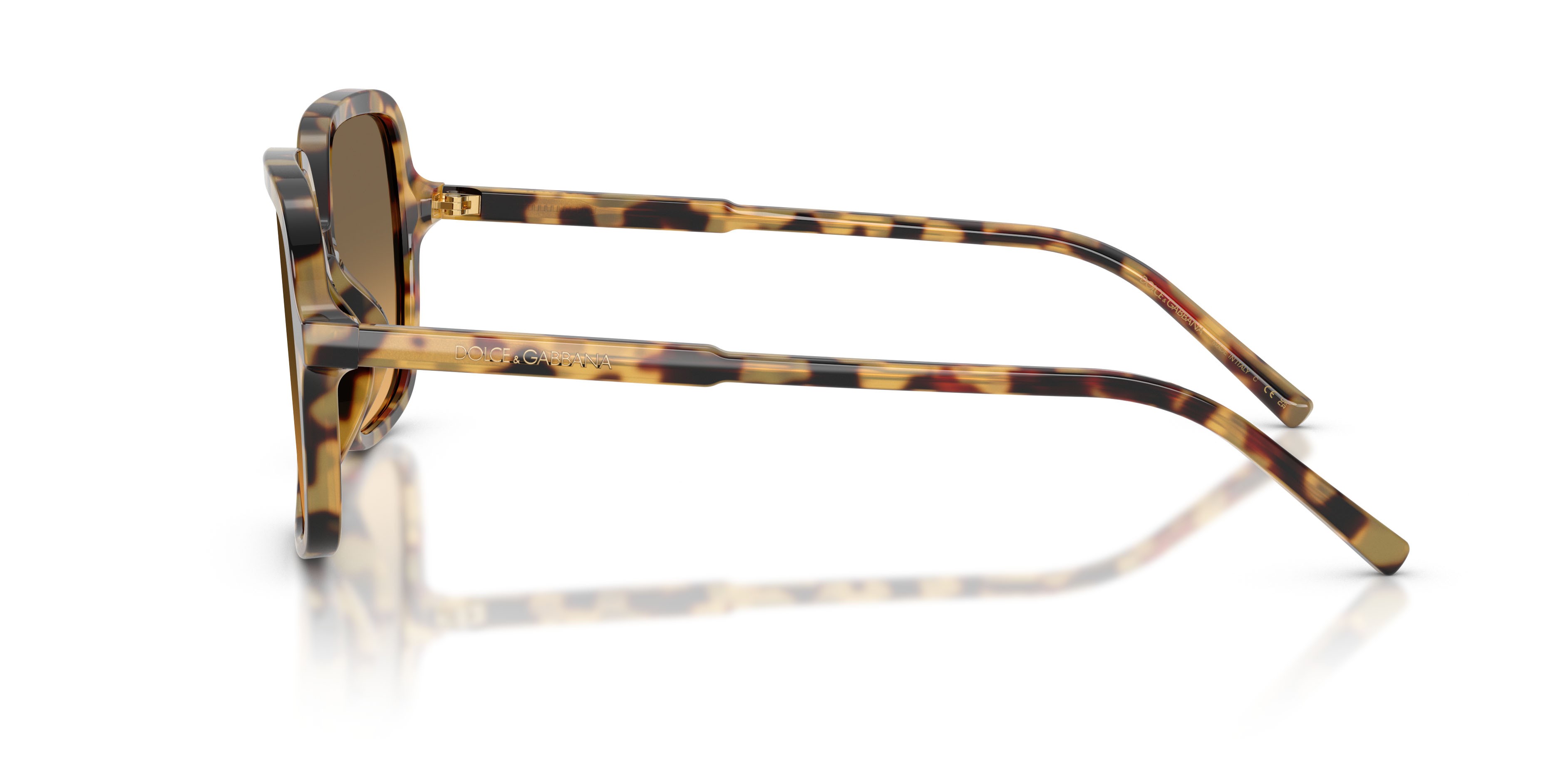 Sunglasses Dolce & Gabbana DG 4539 (512/11) color havana giallo shape square lenses gialle sfumato grigio