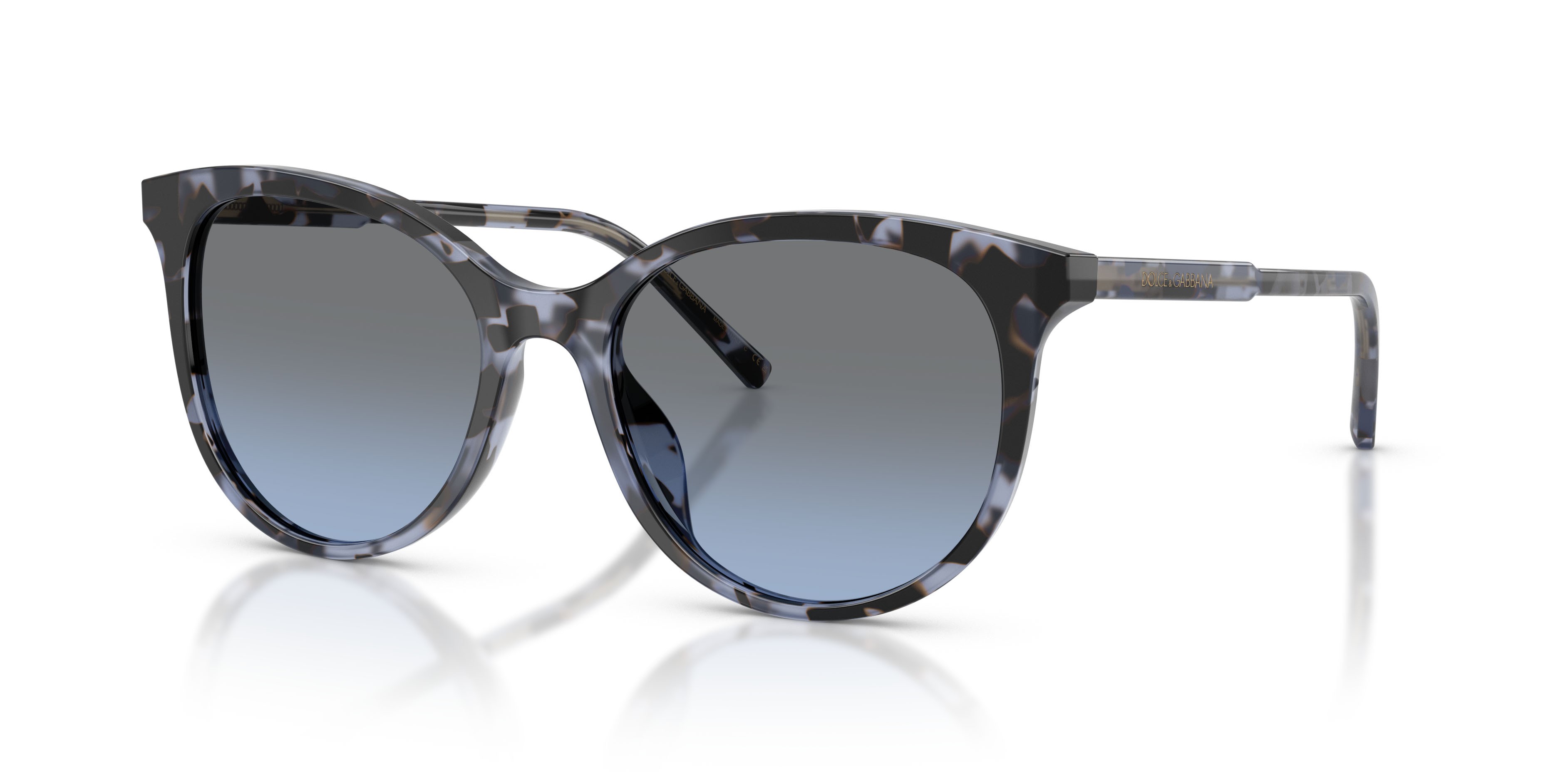 Sunglasses Dolce & Gabbana DG 4540 (34438F) color blu havana shape pantos lenses blu sfumato