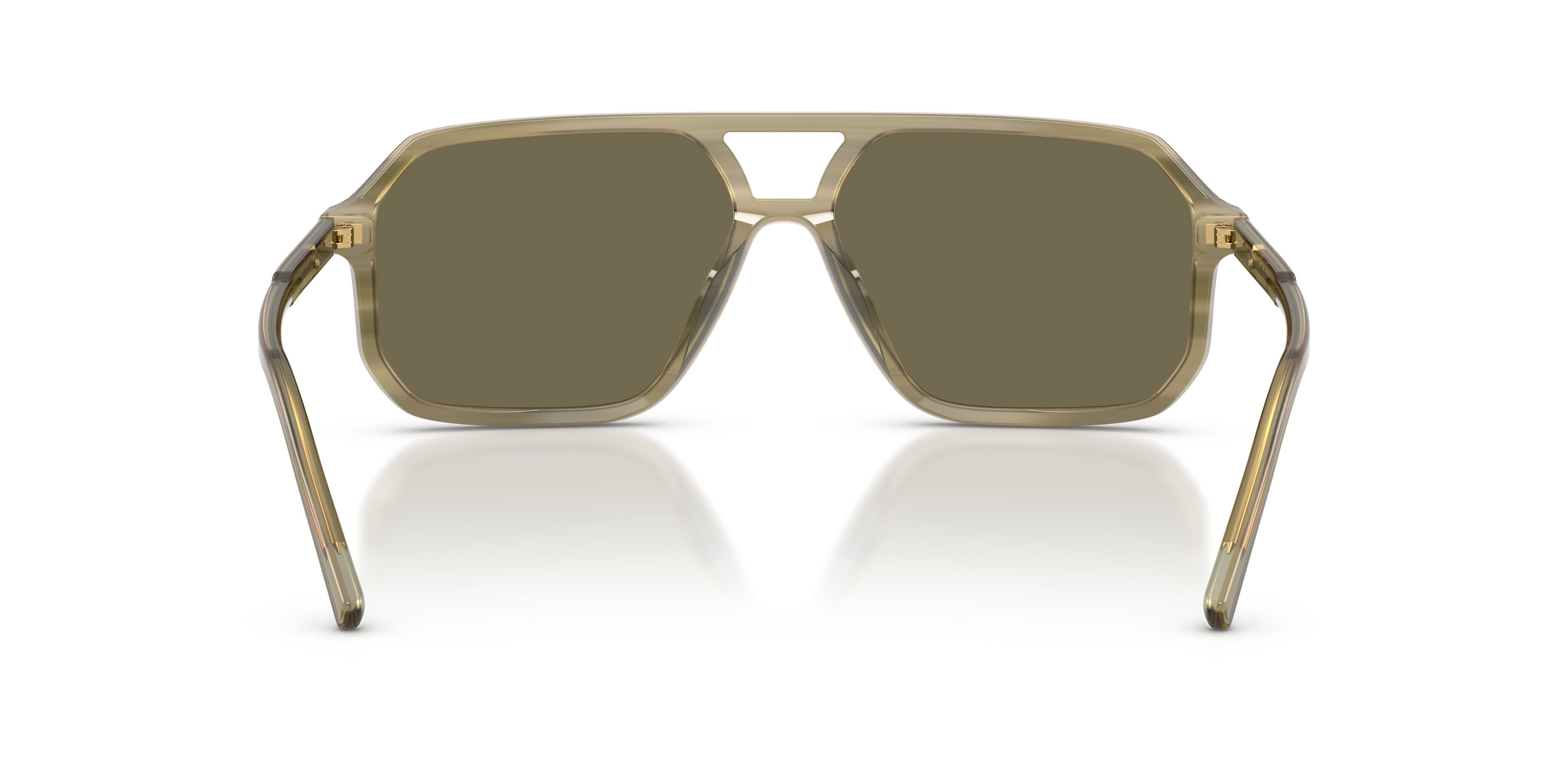 Occhiali da sole Dolce & Gabbana DG 4541 (3480/3) colore green on striped green forma aviator lenti marrone