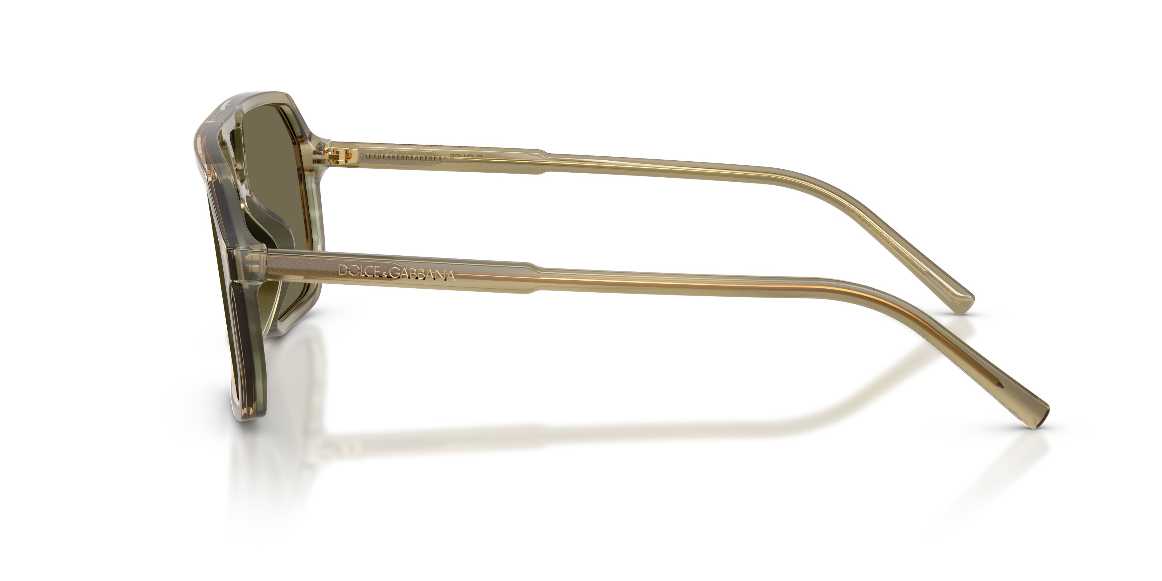 Occhiali da sole Dolce & Gabbana DG 4541 (3480/3) colore green on striped green forma aviator lenti marrone