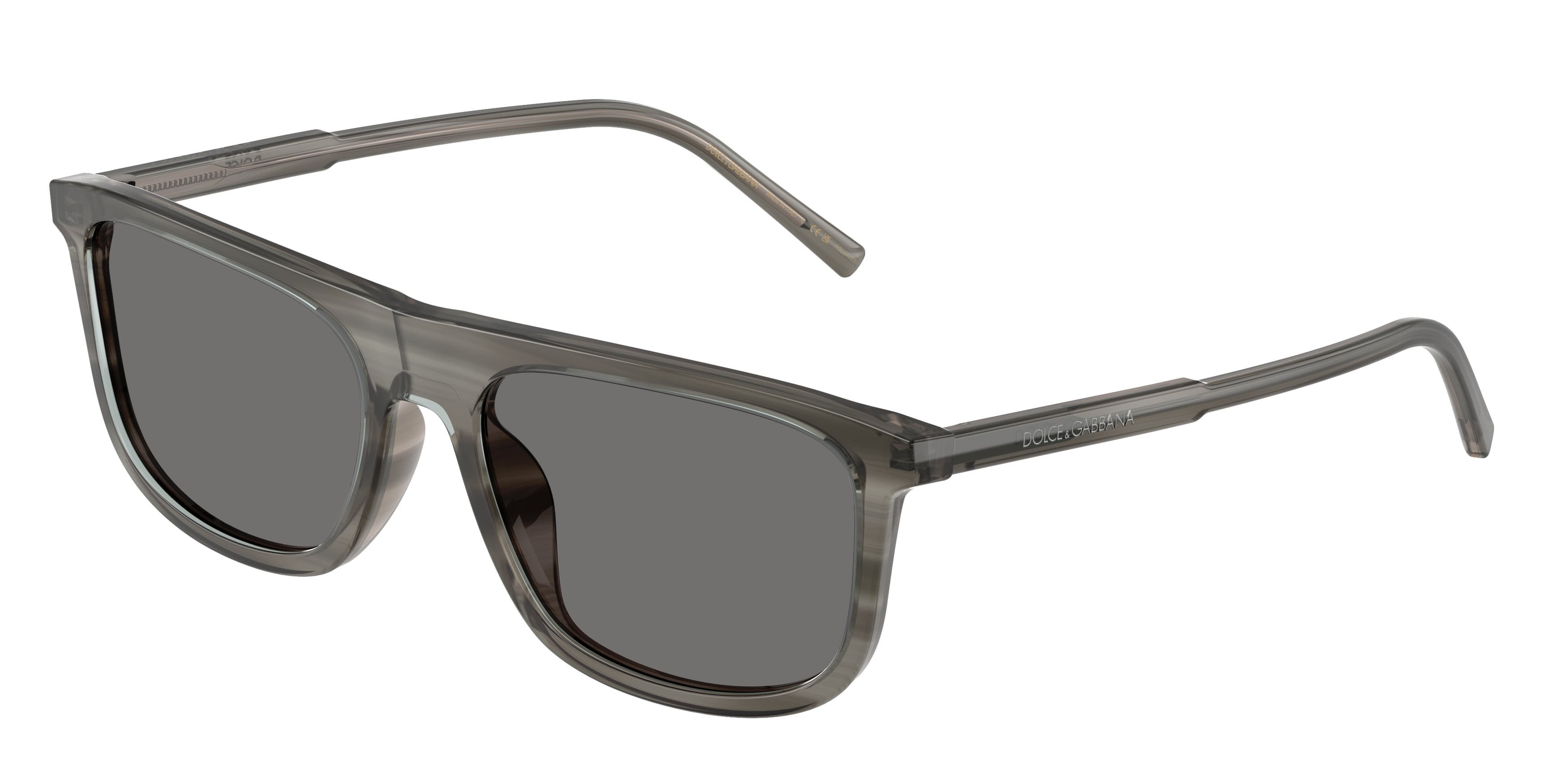 Sunglasses Dolce & Gabbana DG 4542 (347981) color grey on striped grey shape square lenses polar grigio scuro