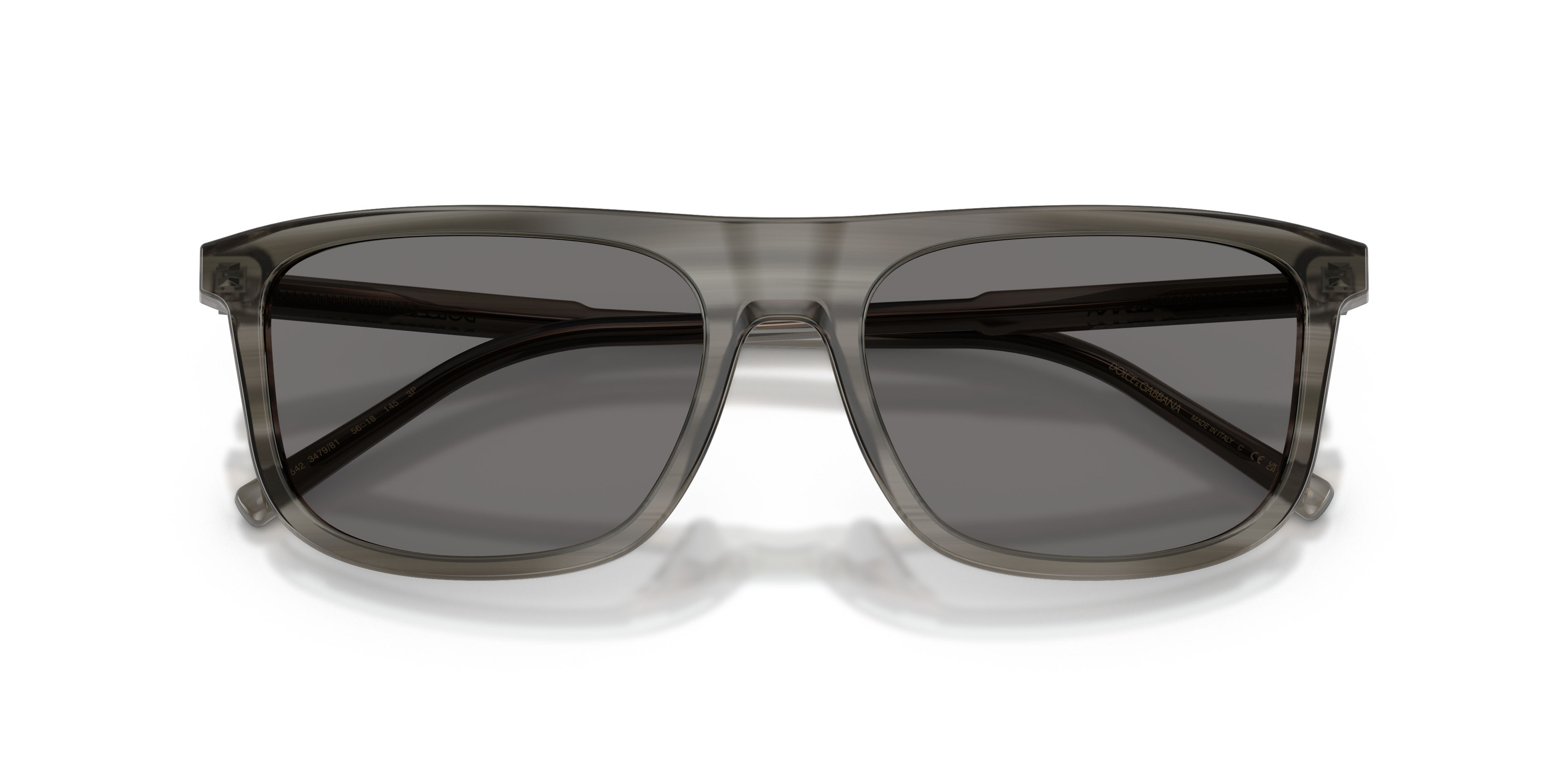 Sunglasses Dolce & Gabbana DG 4542 (347981) color grey on striped grey shape square lenses polar grigio scuro
