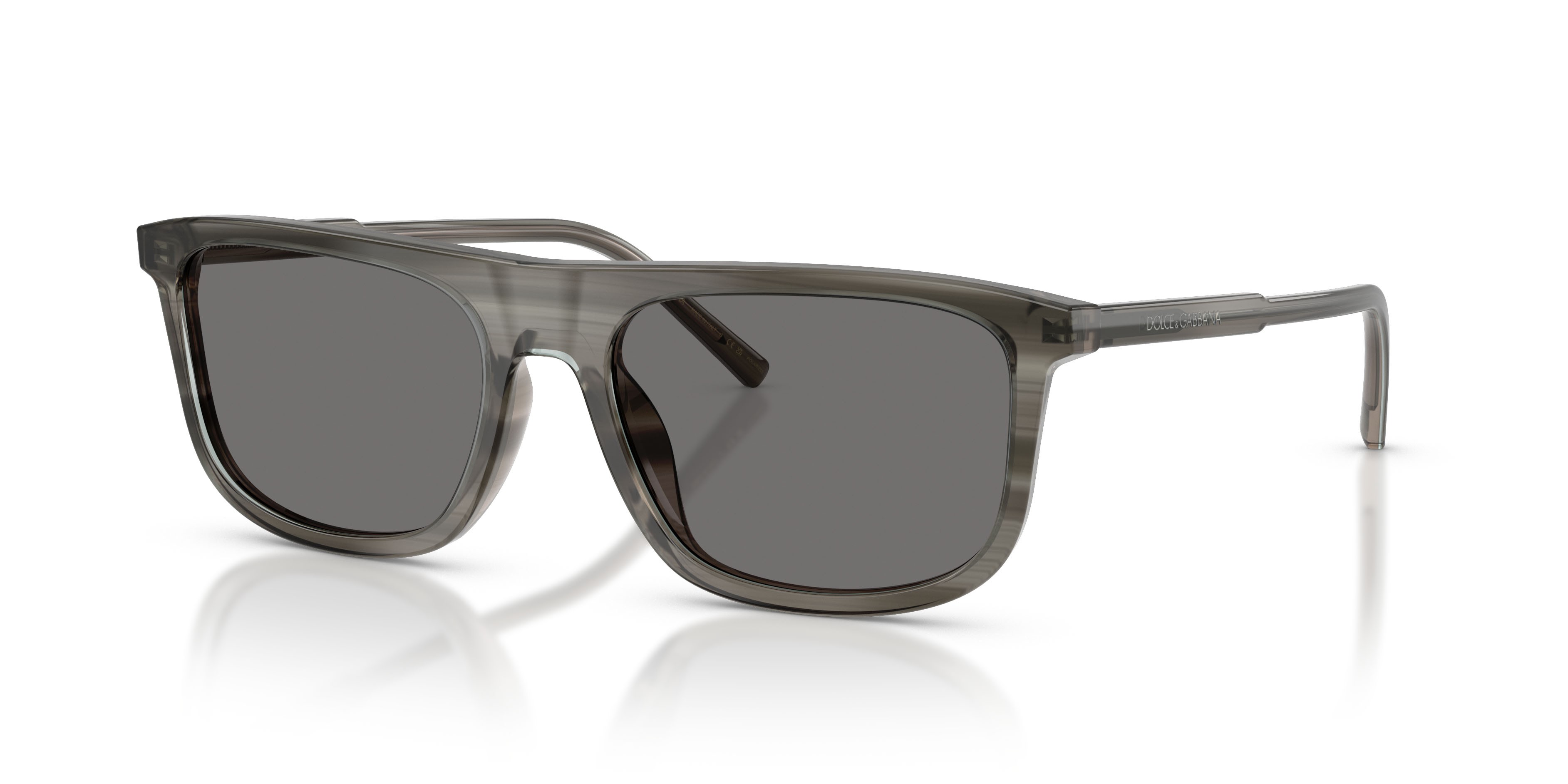 Sunglasses Dolce & Gabbana DG 4542 (347981) color grey on striped grey shape square lenses polar grigio scuro