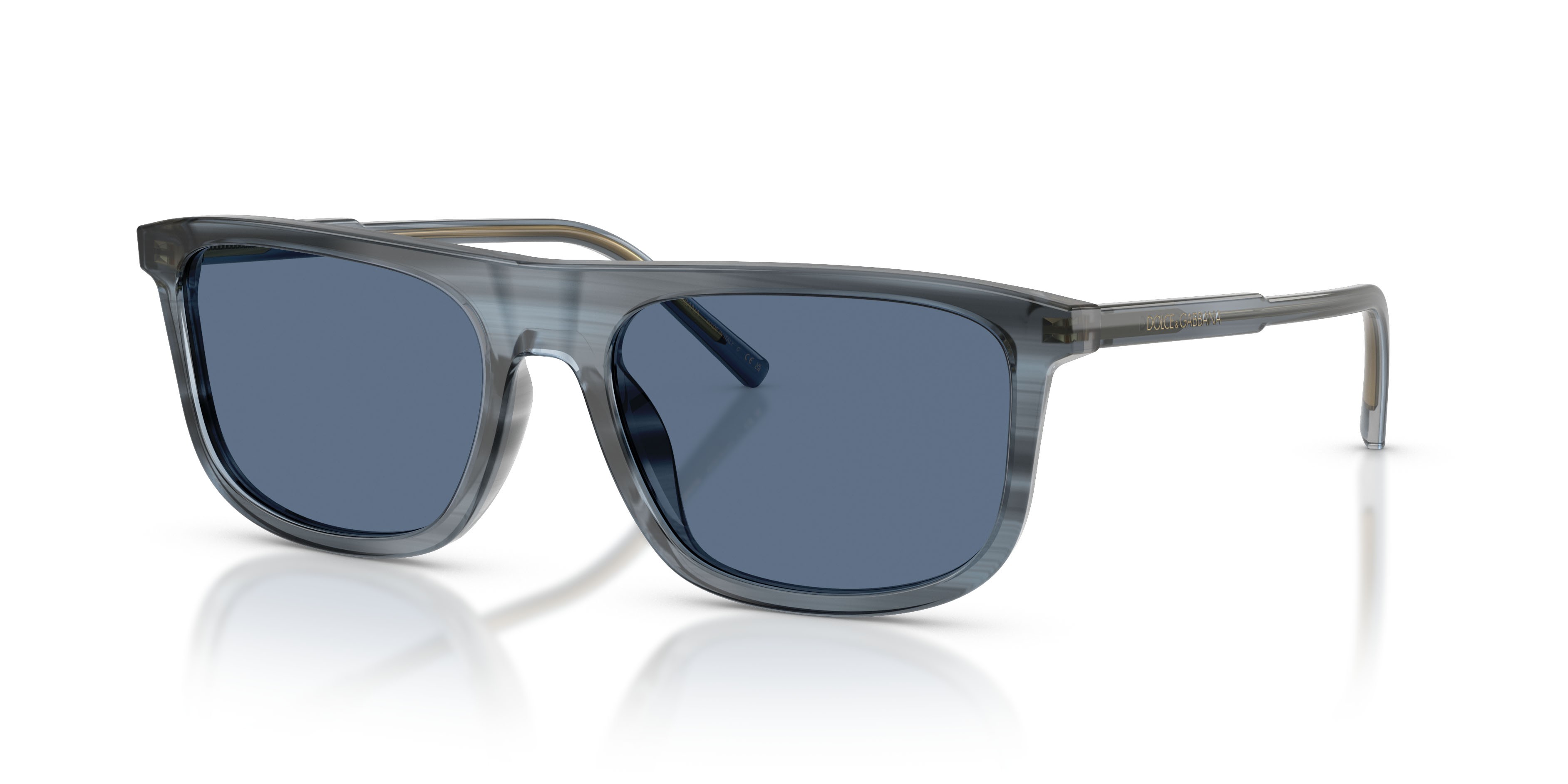 Sunglasses Dolce & Gabbana DG 4542 (348280) color blu su blu striato shape square lenses blu