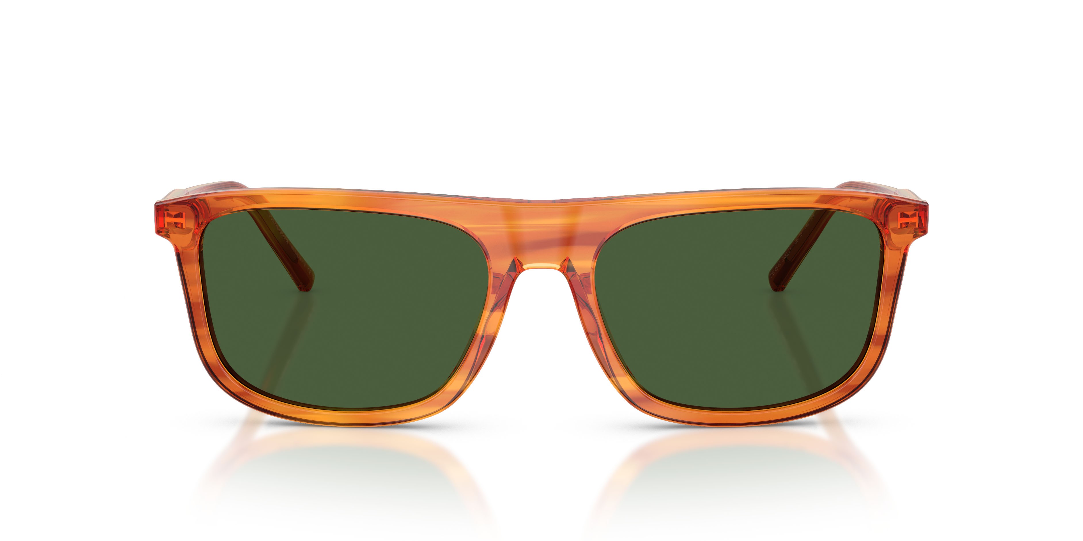 Sunglasses Dolce & Gabbana DG 4542 (348371) color camel on striped ginger shape square lenses verde scuro