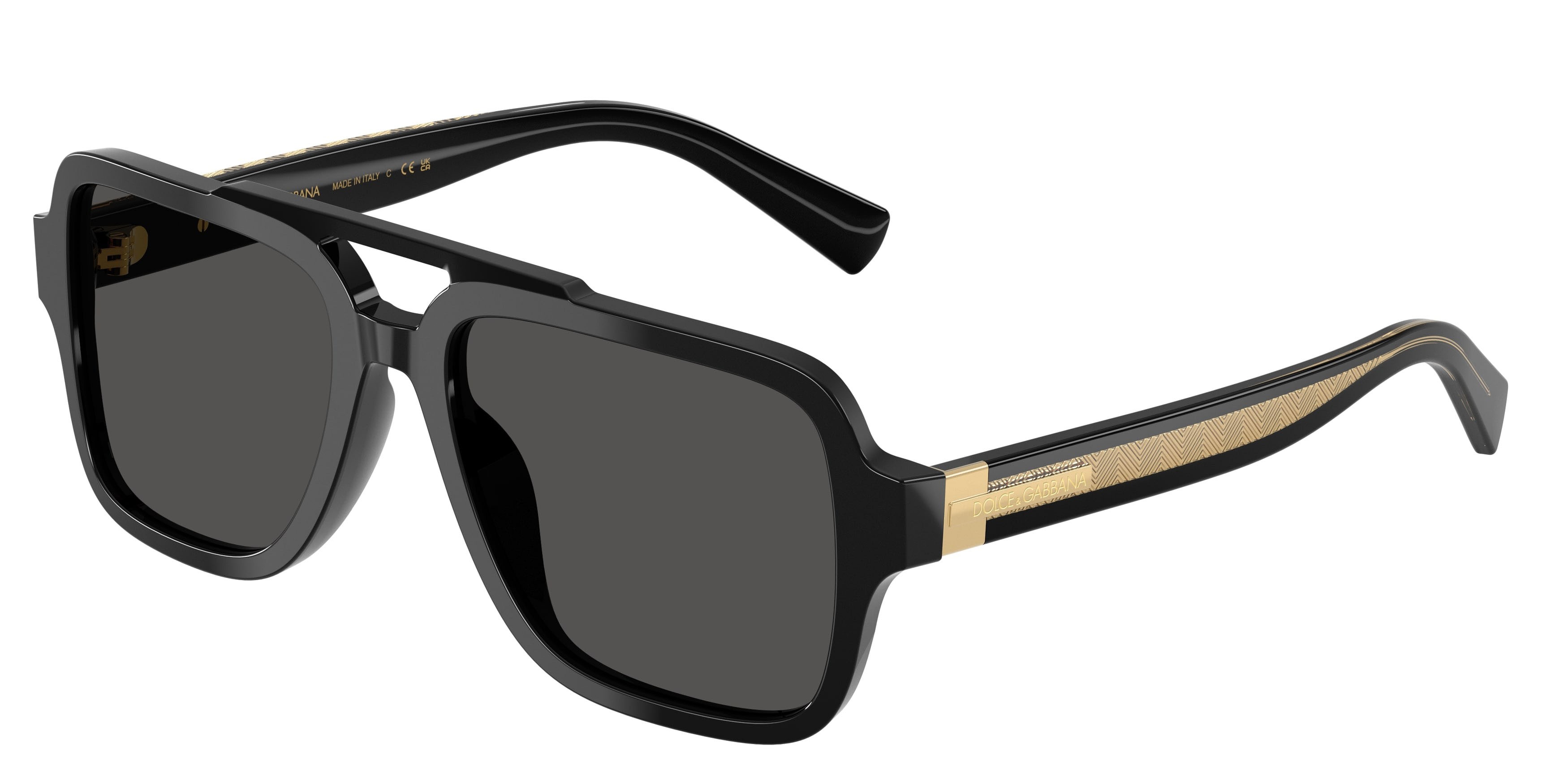 Occhiali da sole Dolce & Gabbana DG 4544 (501/87) colore nero forma aviator lenti grigio scuro