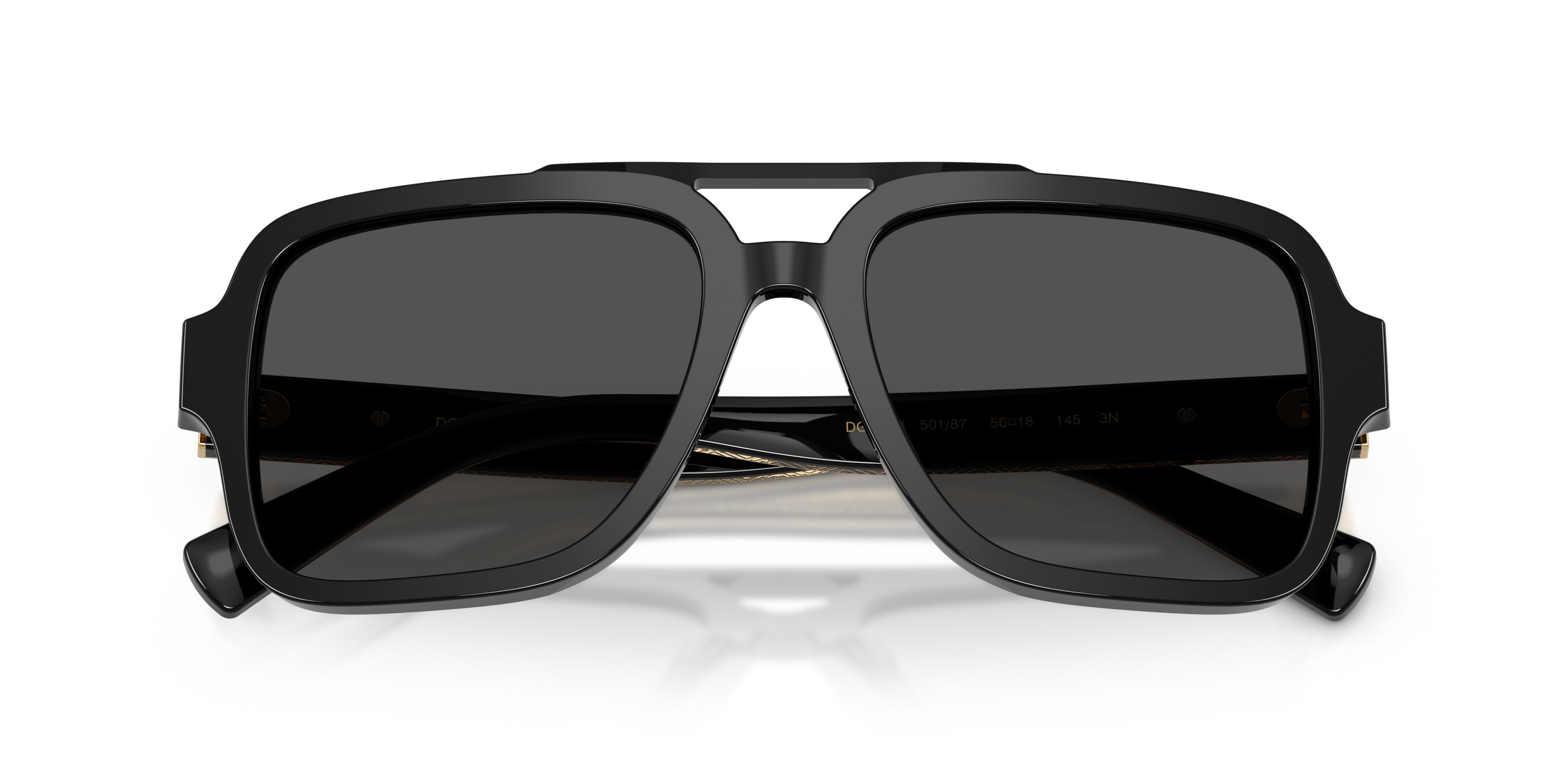 Occhiali da sole Dolce & Gabbana DG 4544 (501/87) colore nero forma aviator lenti grigio scuro