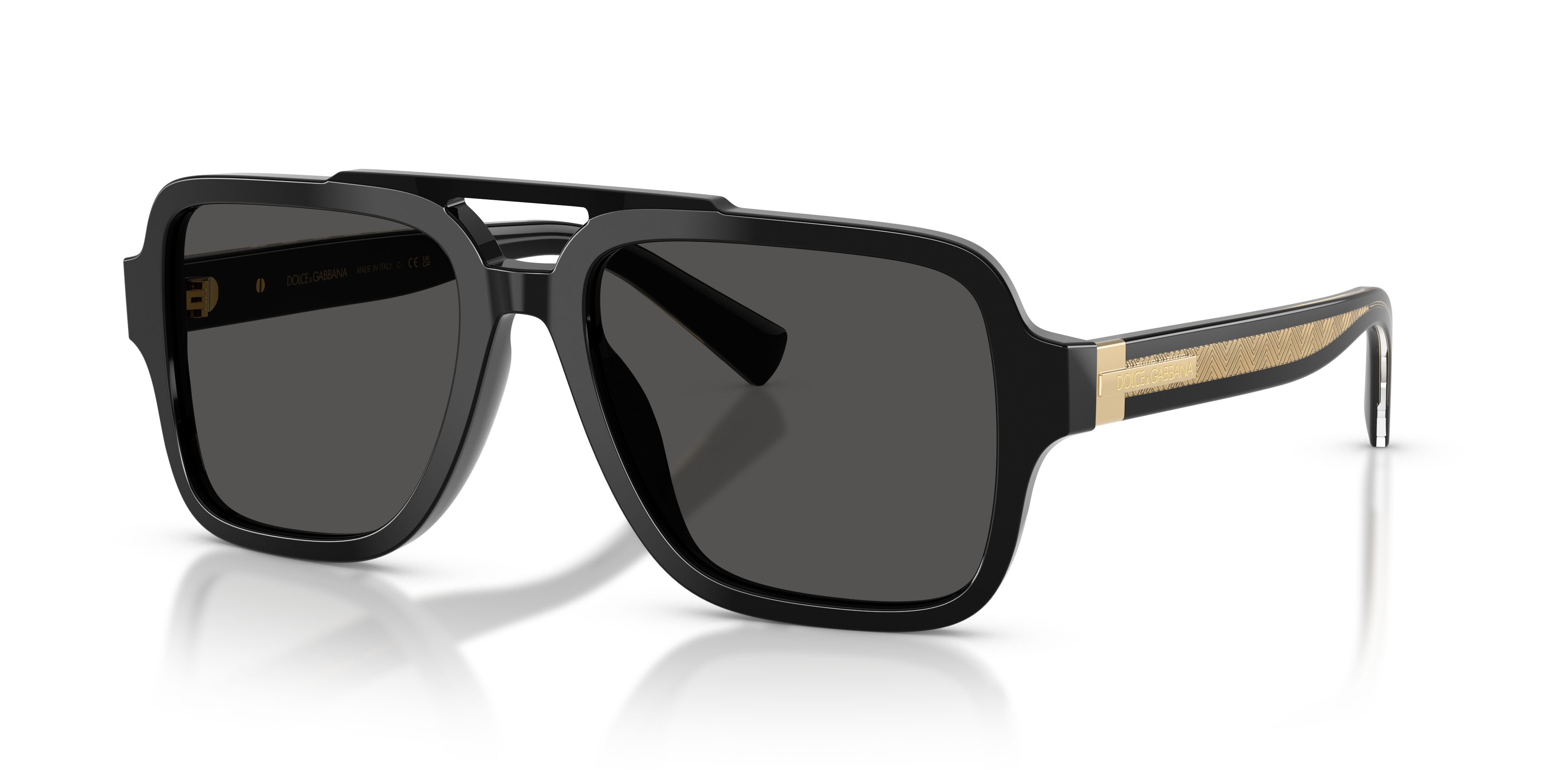 Occhiali da sole Dolce & Gabbana DG 4544 (501/87) colore nero forma aviator lenti grigio scuro