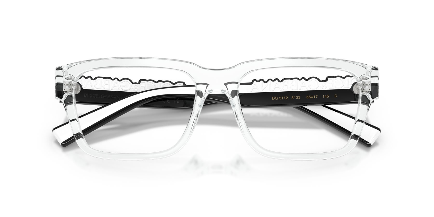 Occhiali da vista Dolce & Gabbana DG 5112 (3133) colore cristallo forma rettangolare lenti lente demo