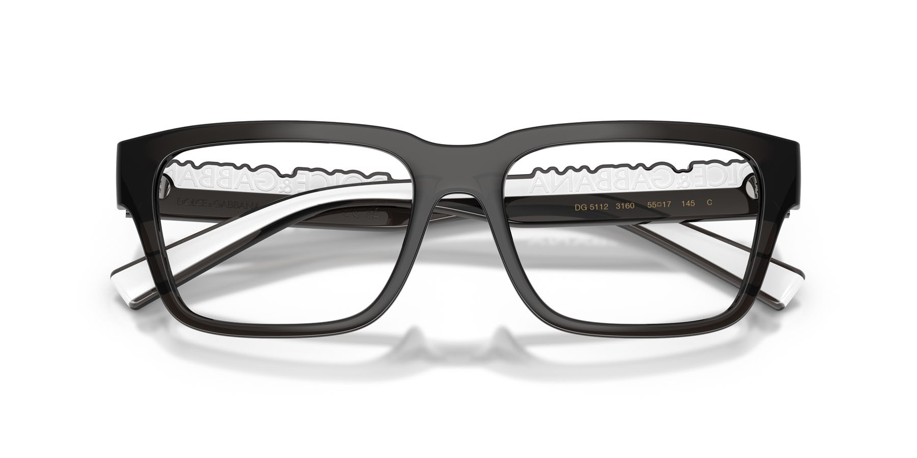 Occhiali da vista Dolce & Gabbana DG 5112 (3160) colore grigio scuro trasparente forma rettangolare lenti lente demo