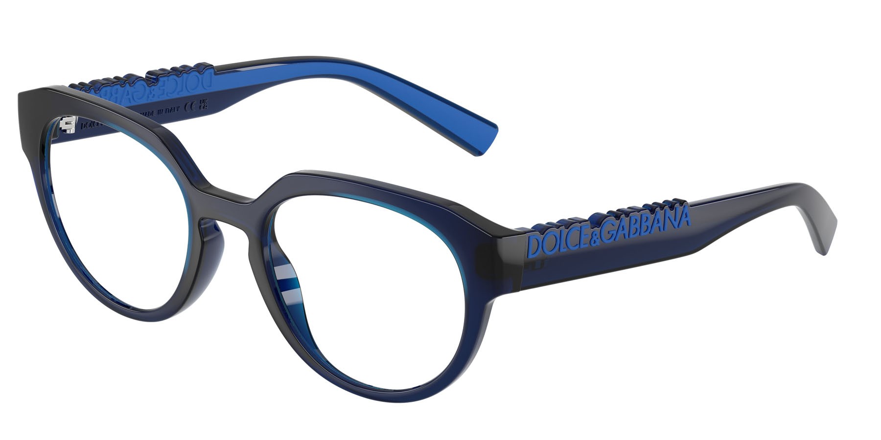 Occhiali da vista Dolce & Gabbana DG 5113 (3009) colore blu scuro trasparente forma pantos lenti lente demo