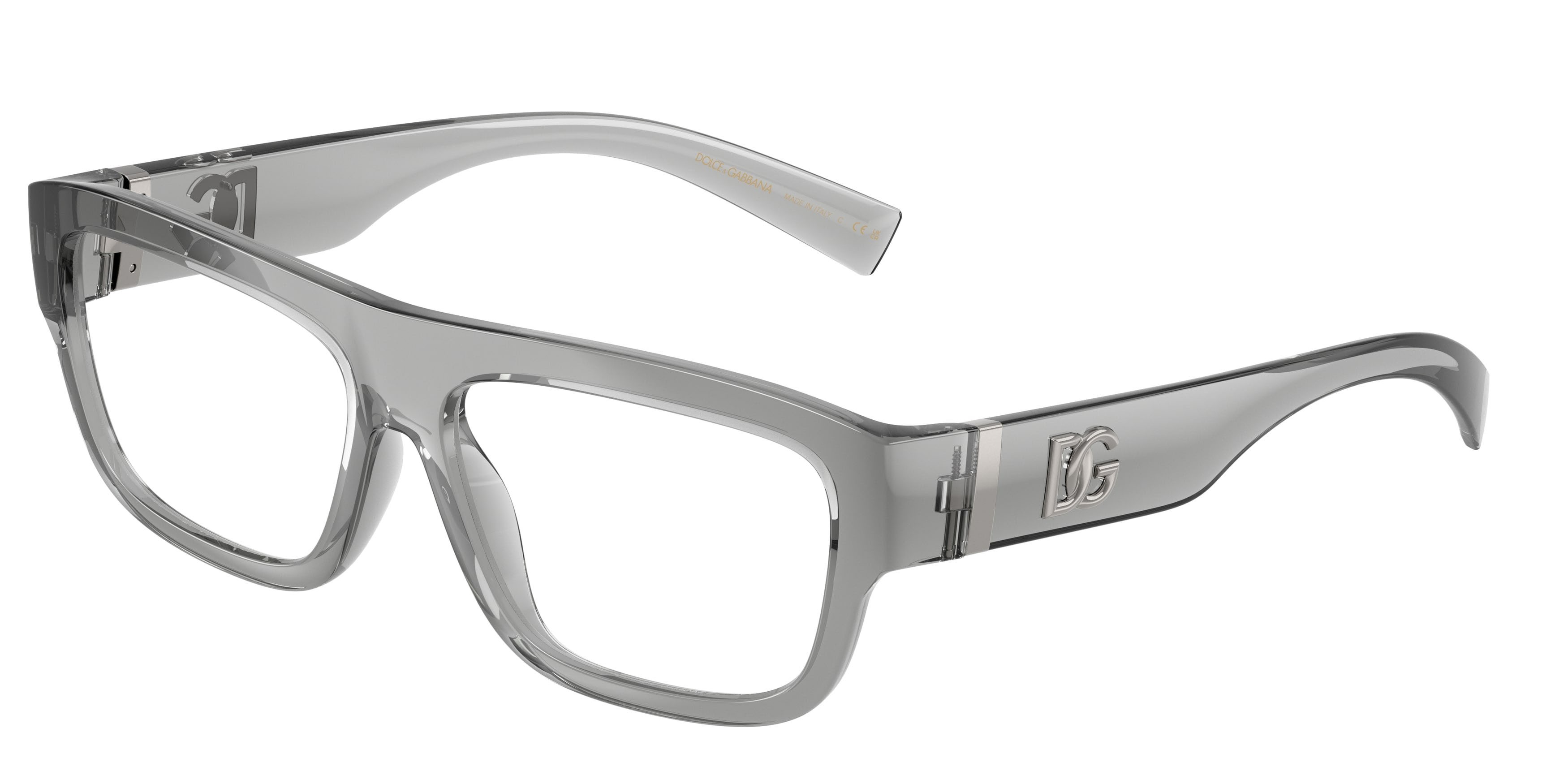 Occhiali da vista Dolce & Gabbana DG 5114 (3160) colore grigio trasparente forma rettangolare lenti lente demo