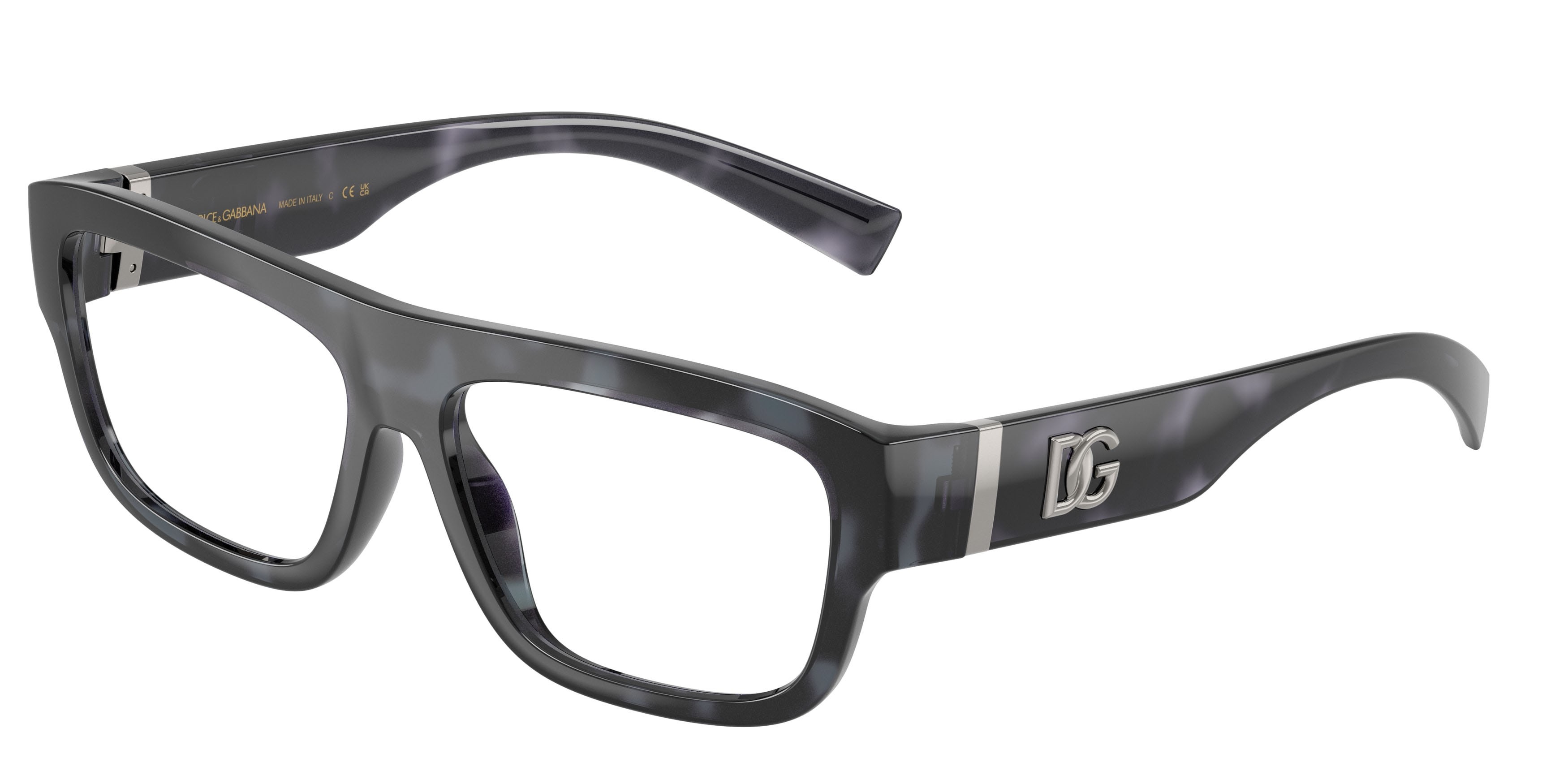 Occhiali da vista Dolce & Gabbana DG 5114 (3443) colore blu havana forma rettangolare lenti lente demo
