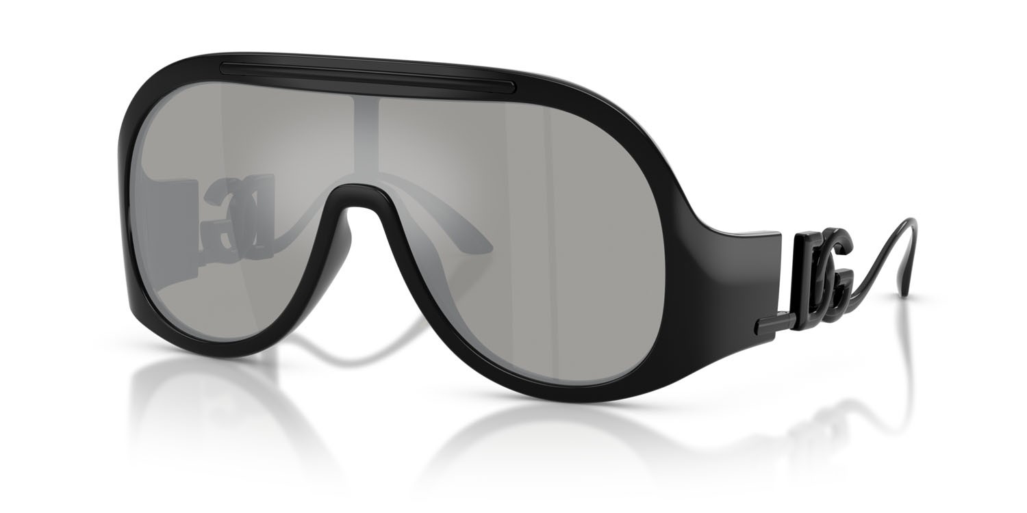 Occhiali da sole Dolce & Gabbana DG 6202 (501/6G) colore nero forma aviator lenti grigio chiaro specchiato argento