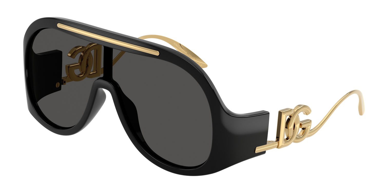 Occhiali da sole Dolce & Gabbana DG 6202 (501/87) colore nero forma aviator lenti grigio scuro