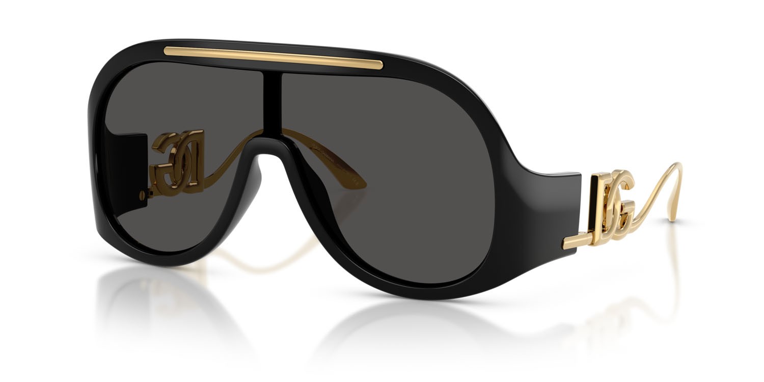 Occhiali da sole Dolce & Gabbana DG 6202 (501/87) colore nero forma aviator lenti grigio scuro