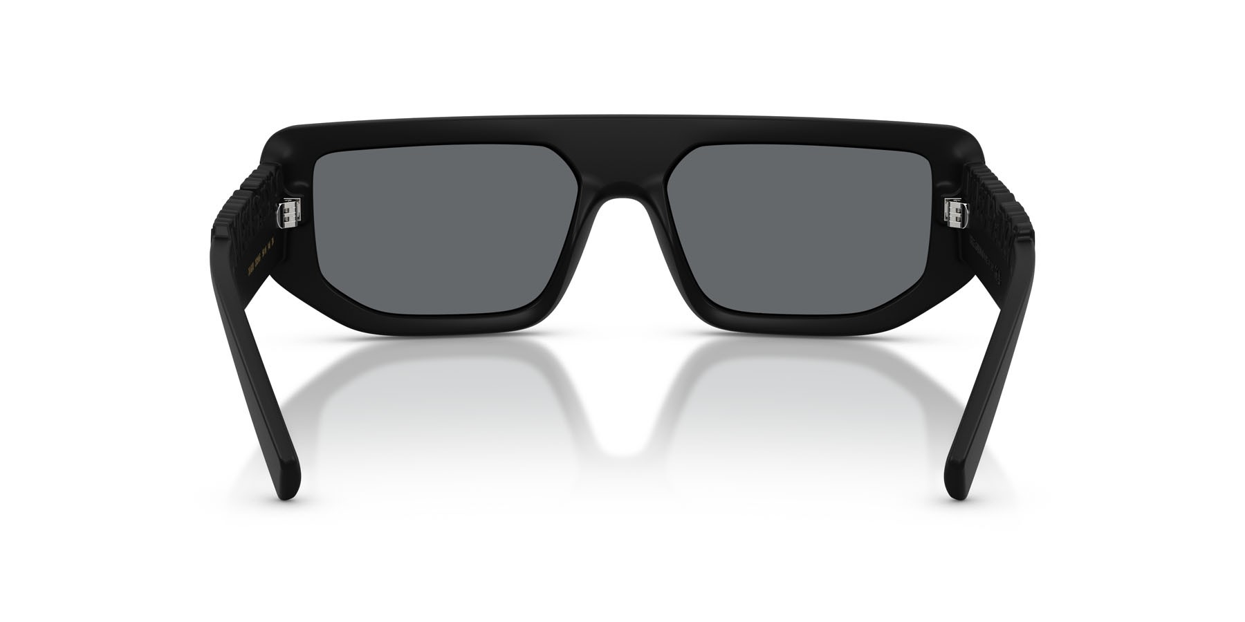 Occhiali da sole Dolce & Gabbana DG 6203 (25256G) colore nero opaco forma rettangolare lenti grigio chiaro specchiato nero