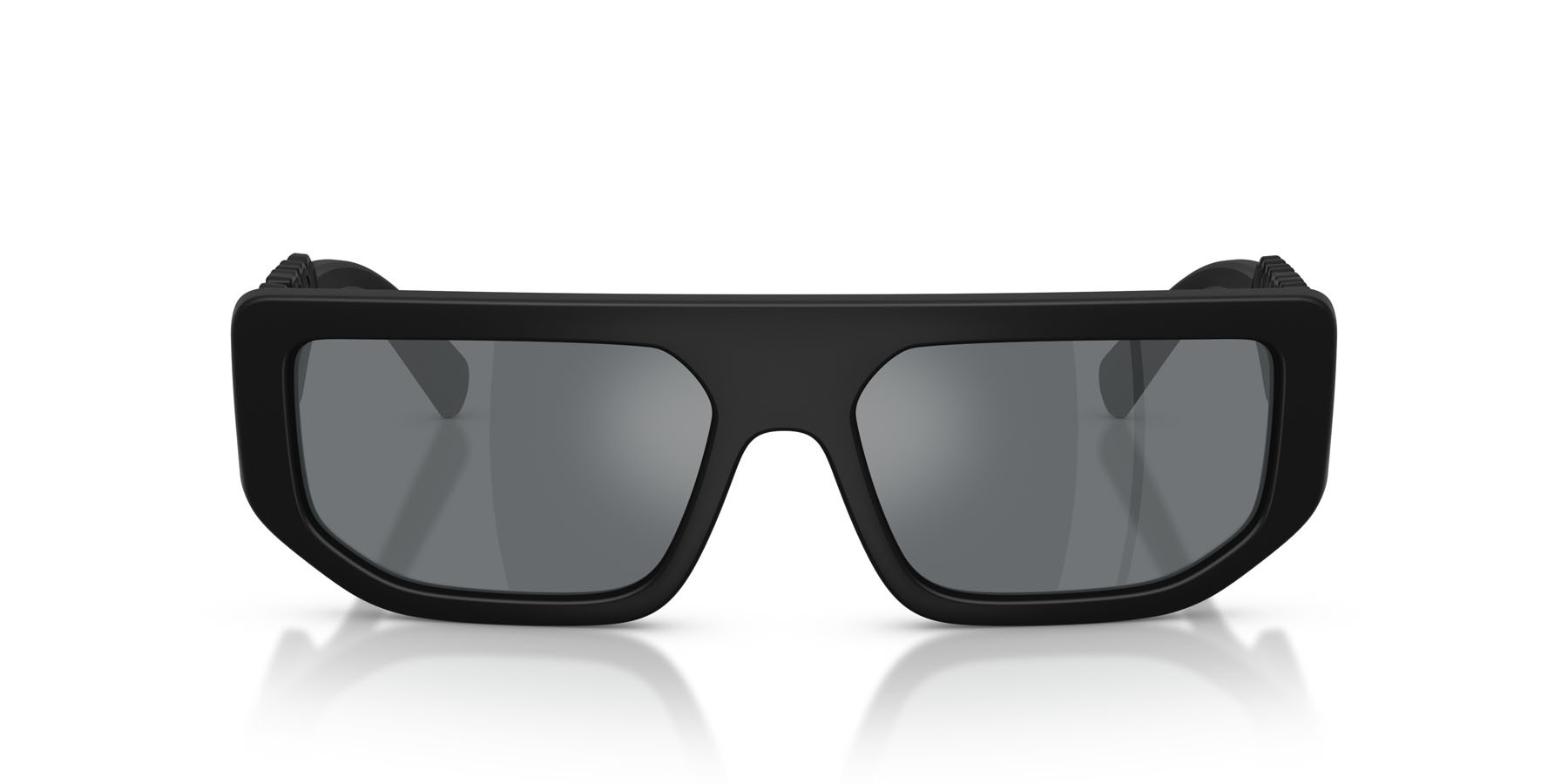 Occhiali da sole Dolce & Gabbana DG 6203 (25256G) colore nero opaco forma rettangolare lenti grigio chiaro specchiato nero