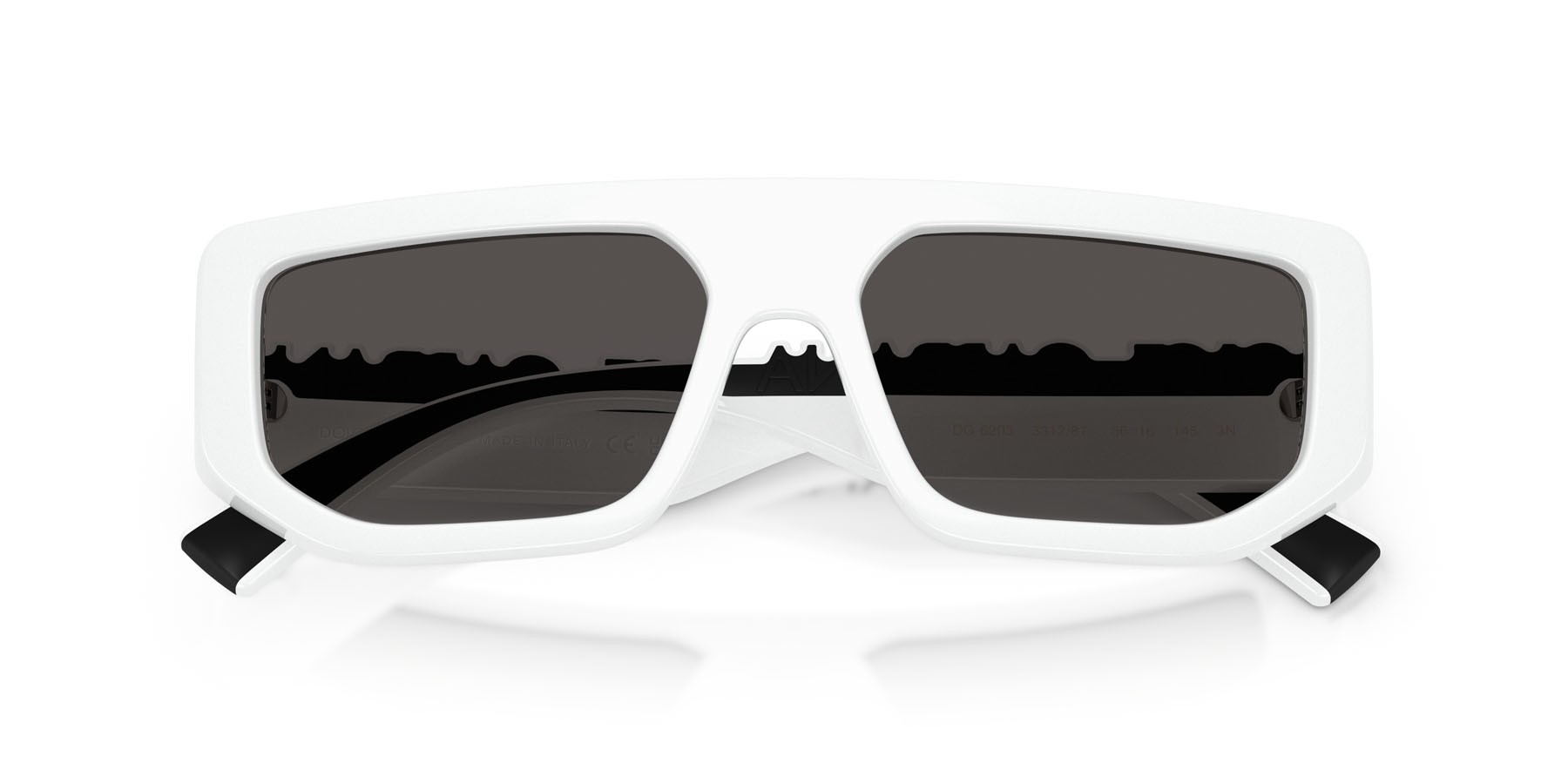 Sunglasses Dolce & Gabbana DG 6203 (331287) color bianco shape rectangle lenses grigio scuro