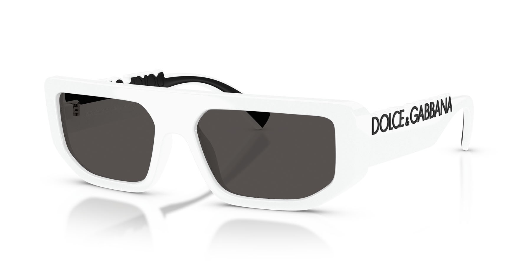 Sunglasses Dolce & Gabbana DG 6203 (331287) color bianco shape rectangle lenses grigio scuro