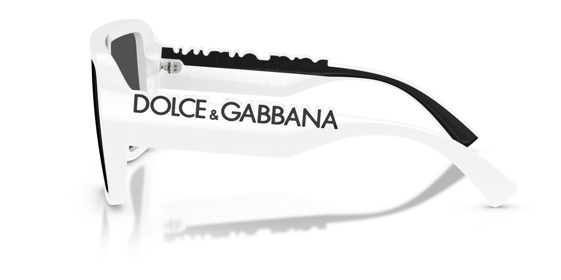 Sunglasses Dolce & Gabbana DG 6204 (331287) color bianco shape rectangle lenses grigio scuro