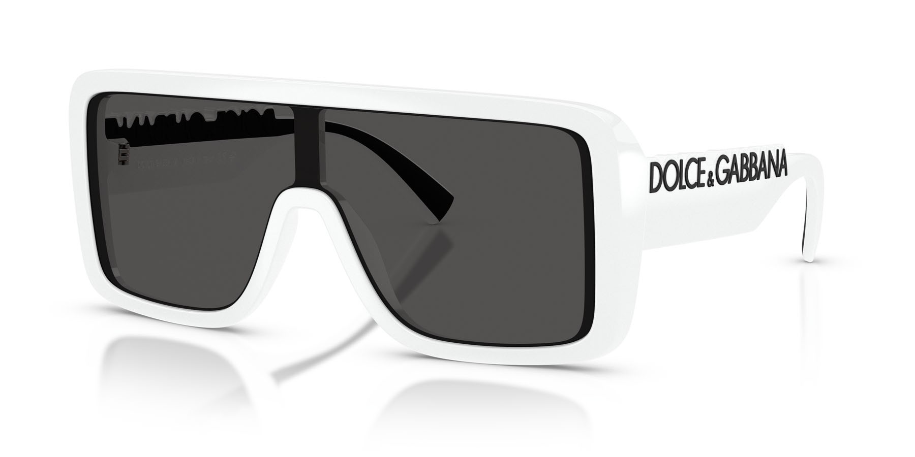 Sunglasses Dolce & Gabbana DG 6204 (331287) color bianco shape rectangle lenses grigio scuro