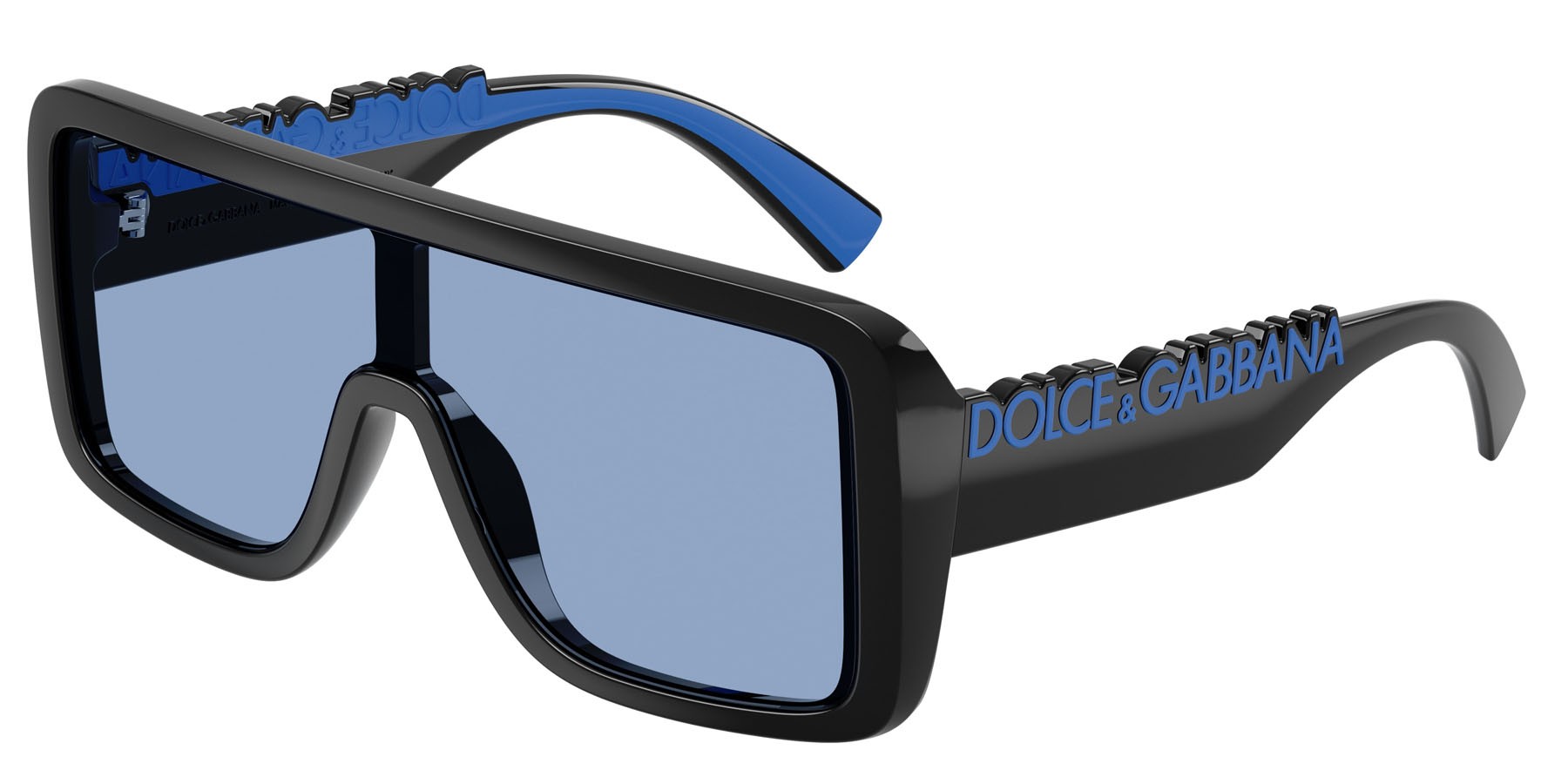 Occhiali da sole Dolce & Gabbana DG 6204 (501/80) colore nero forma rettangolare lenti blu