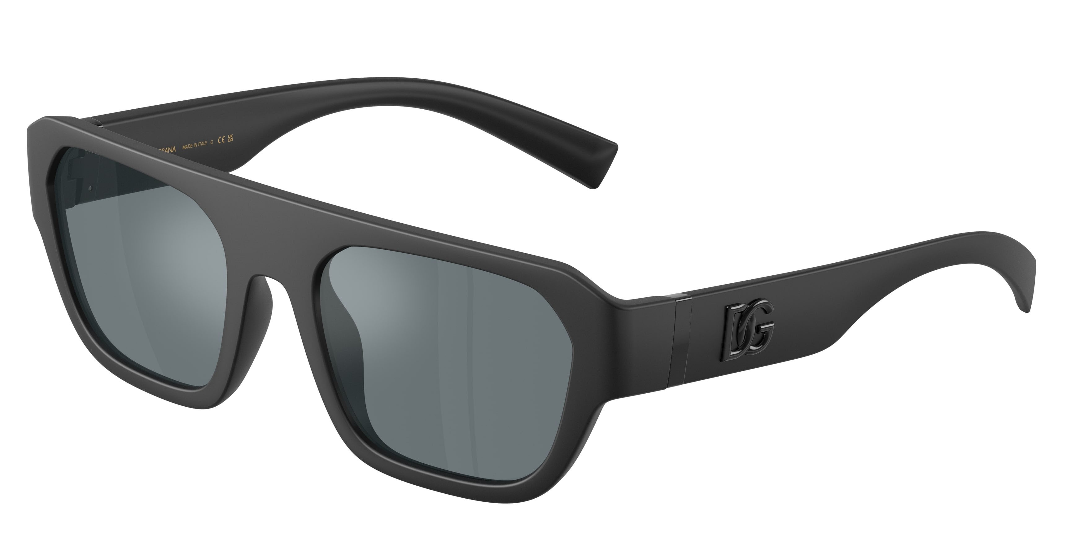 Occhiali da sole Dolce & Gabbana DG 6206 (25256G) colore nero opaco forma quadrato lenti grigio nero specchiato