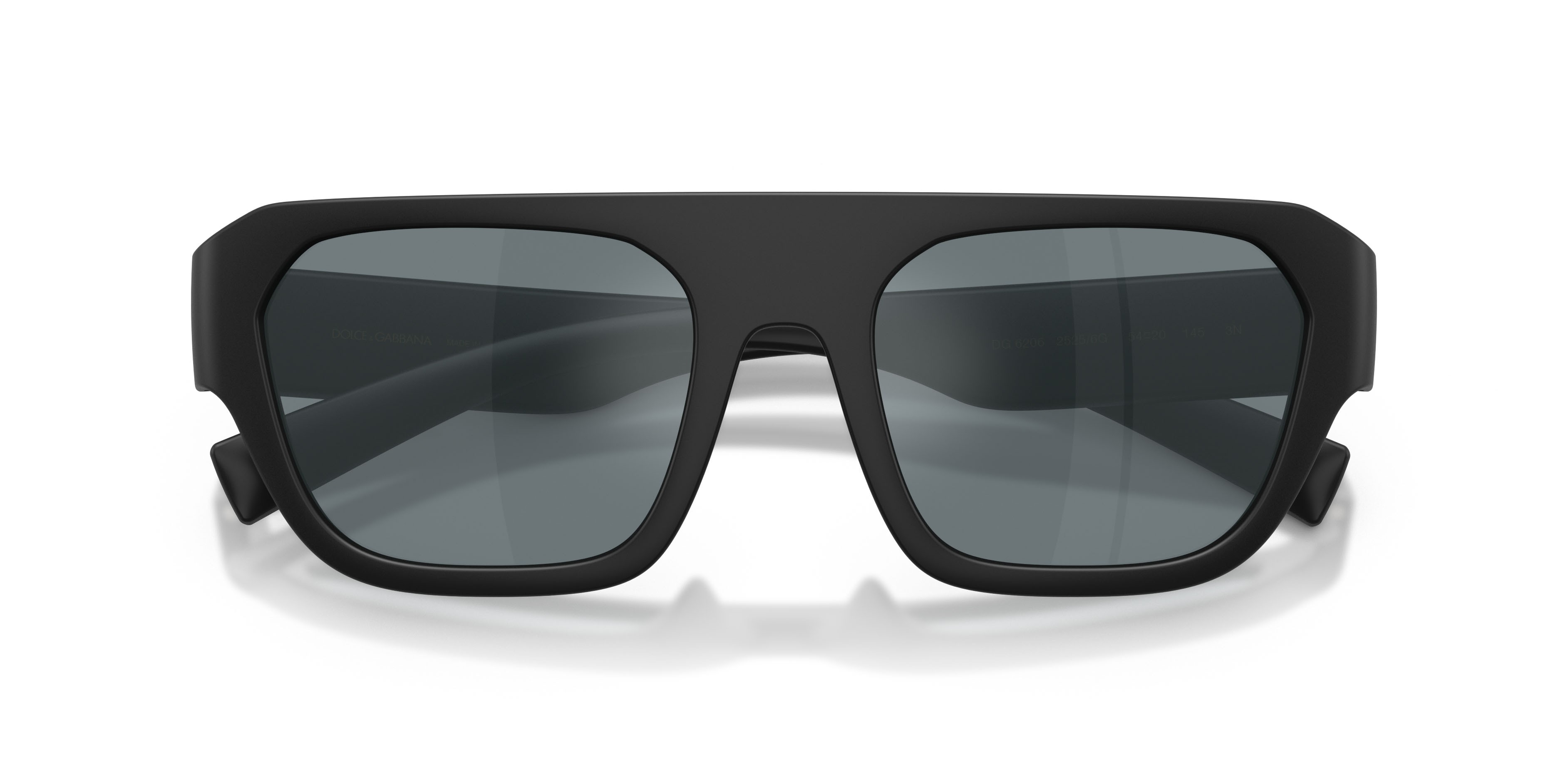 Occhiali da sole Dolce & Gabbana DG 6206 (25256G) colore nero opaco forma quadrato lenti grigio nero specchiato