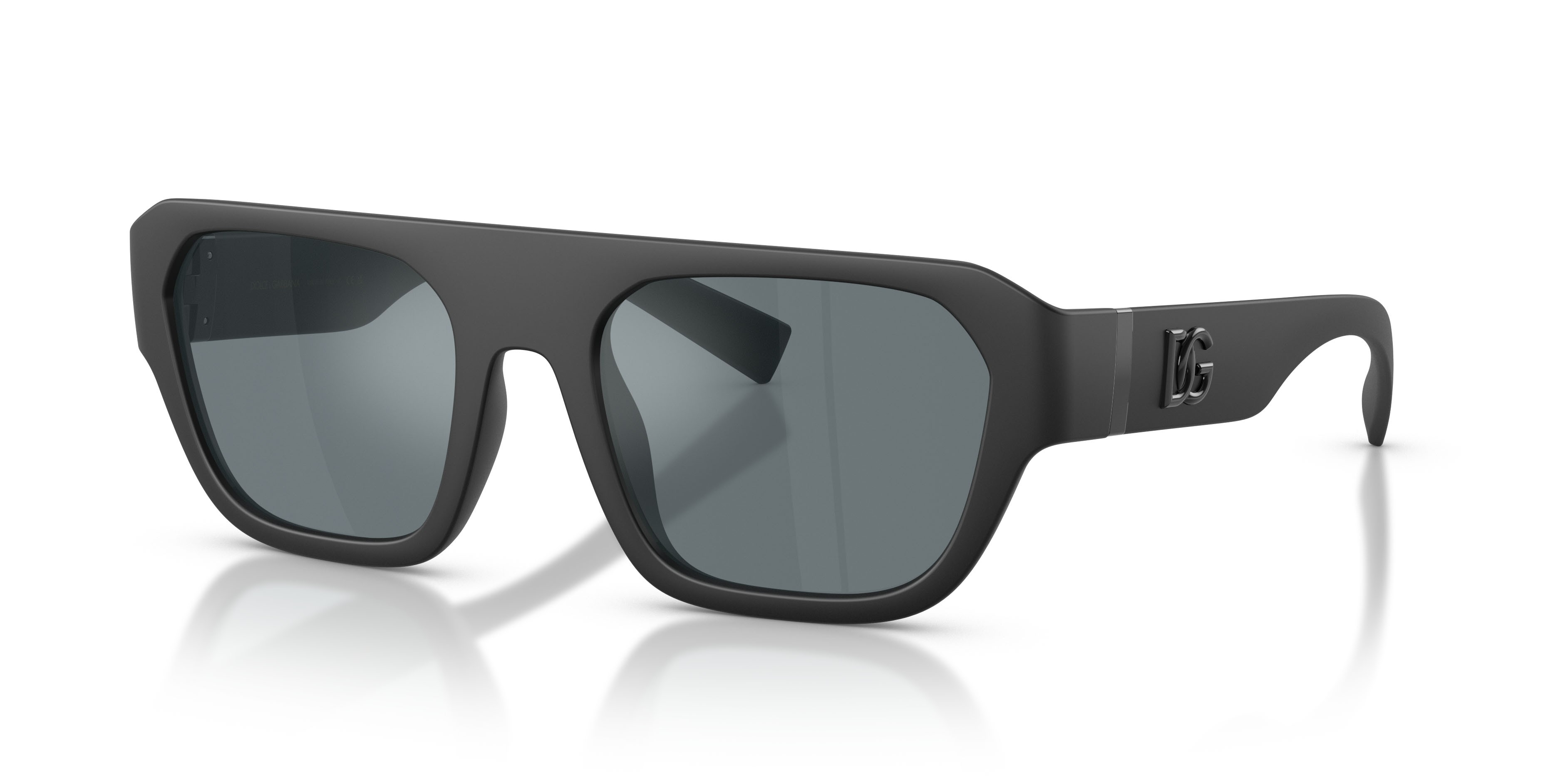Occhiali da sole Dolce & Gabbana DG 6206 (25256G) colore nero opaco forma quadrato lenti grigio nero specchiato