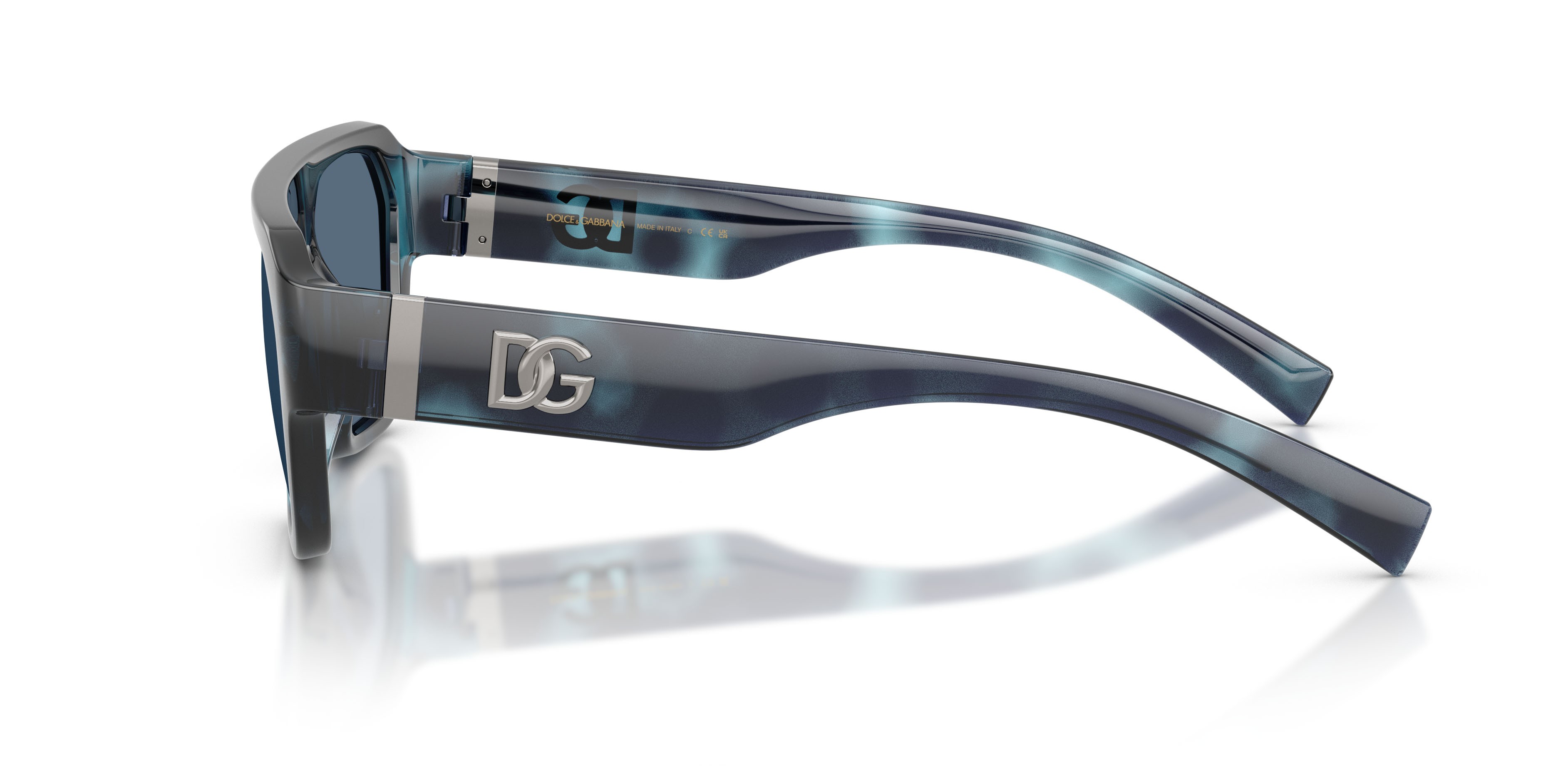 Occhiali da sole Dolce & Gabbana DG 6206 (344380) colore blu havana forma quadrato lenti blu scuro