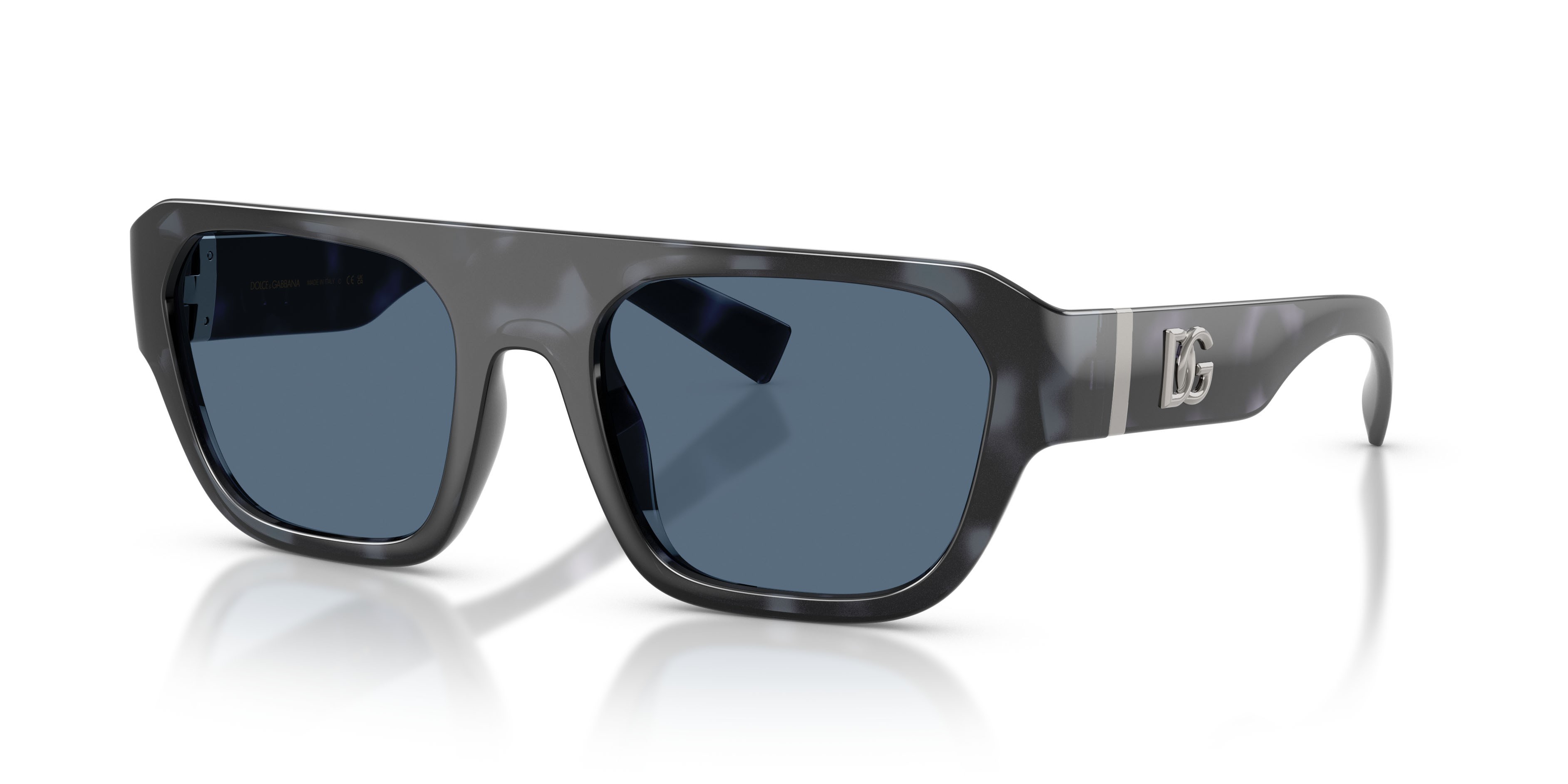 Occhiali da sole Dolce & Gabbana DG 6206 (344380) colore blu havana forma quadrato lenti blu scuro