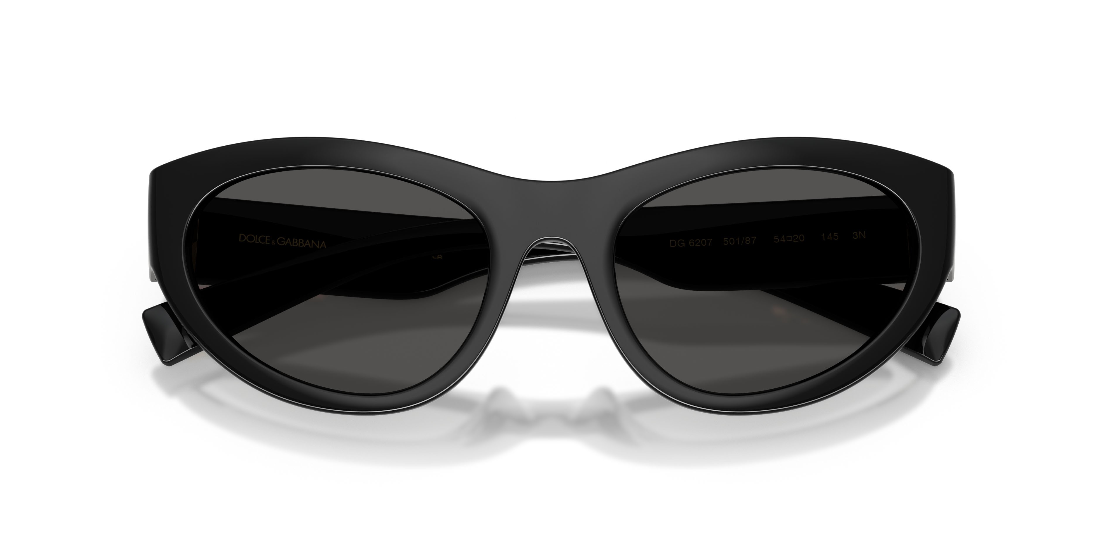 Sunglasses Dolce & Gabbana DG 6207 (501/87) color nero shape cat eye lenses grigio scuro