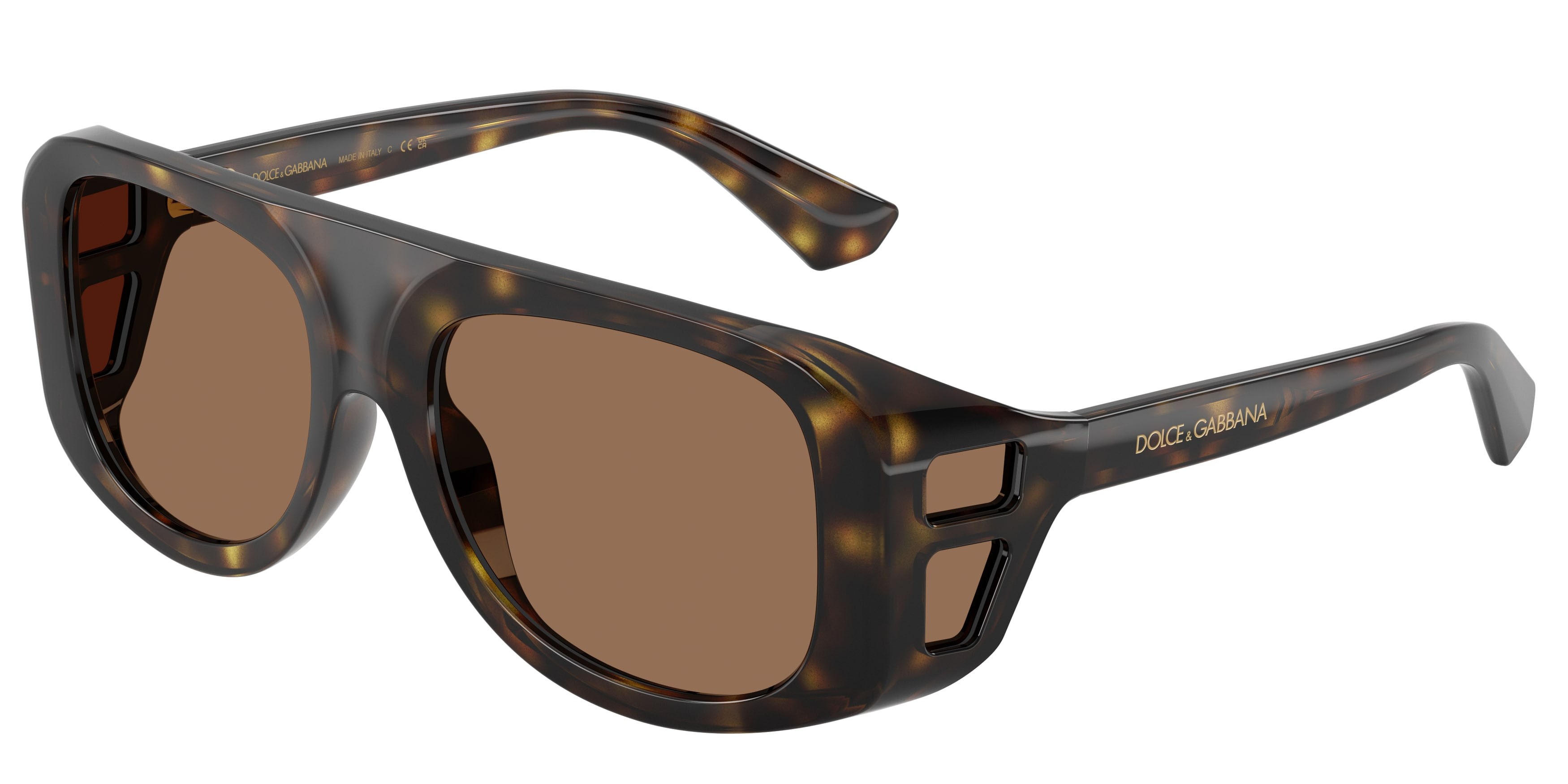 Occhiali da sole Dolce & Gabbana DG 6208 (502/73) colore havana forma aviator lenti marrone scuro