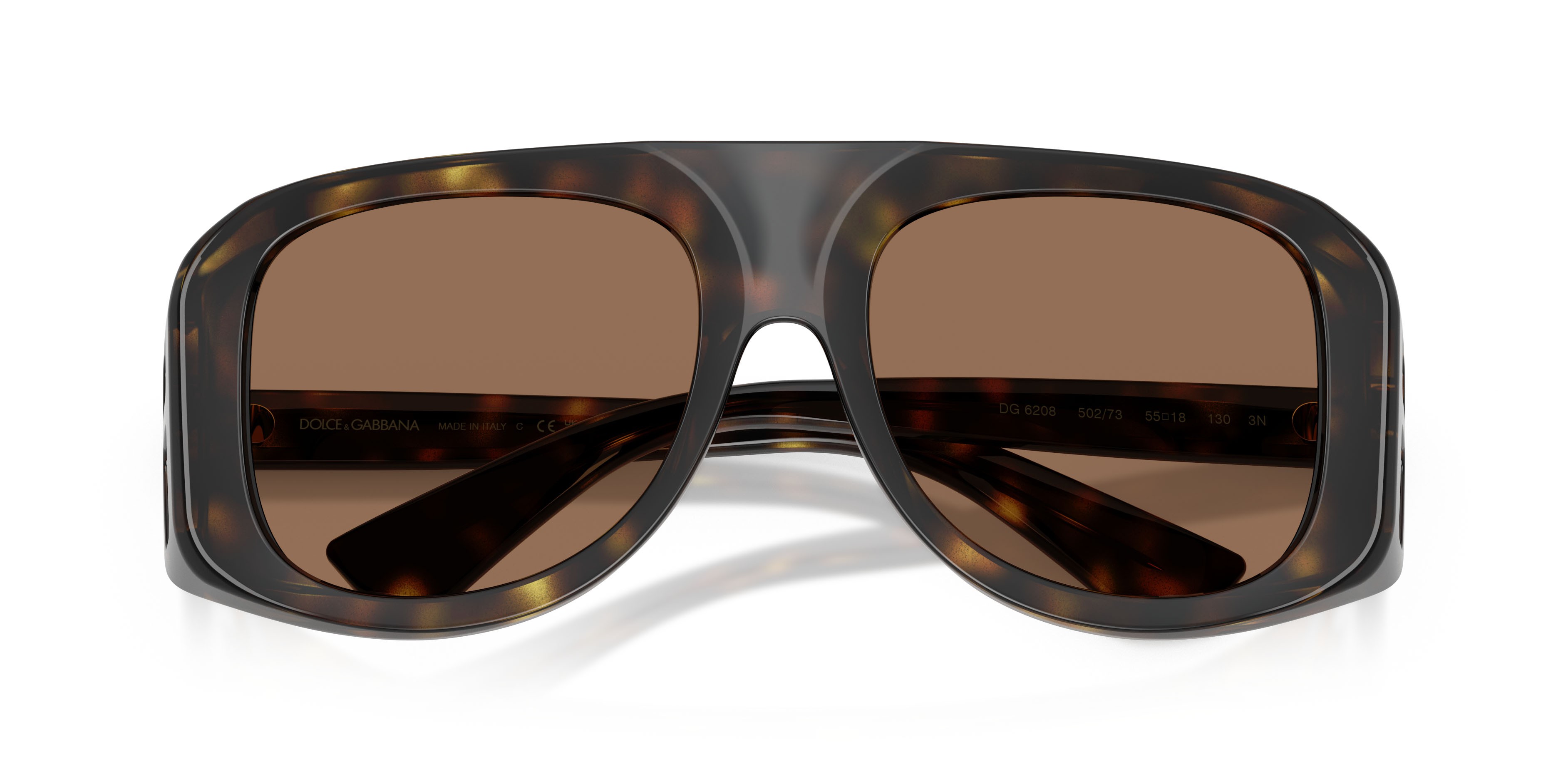 Occhiali da sole Dolce & Gabbana DG 6208 (502/73) colore havana forma aviator lenti marrone scuro