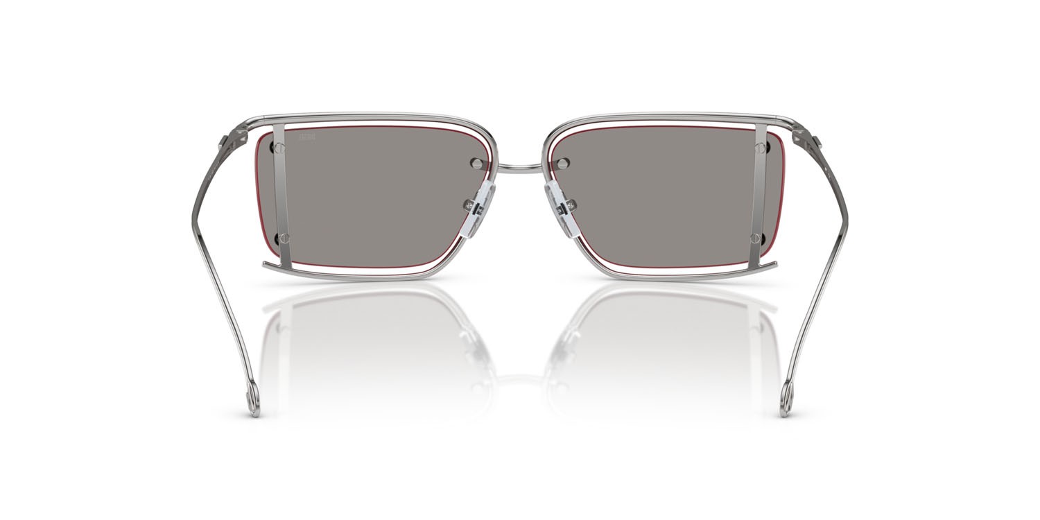 Sunglasses Diesel DL 1002 (103/6G) color argento lucido shape rectangle lenses grigio a specchio