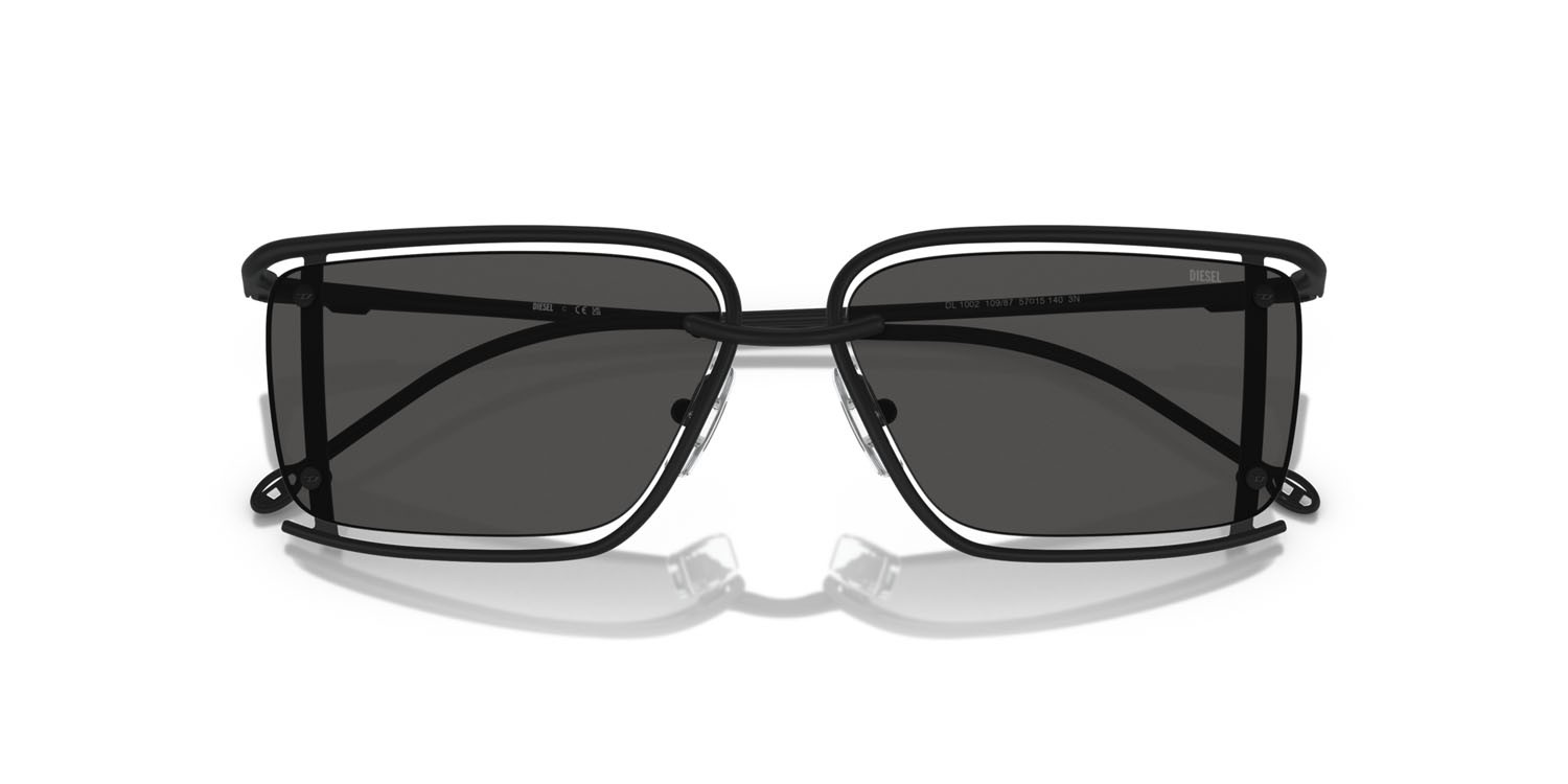 Sunglasses Diesel DL 1002 (109/87) color nero opaco shape rectangle lenses grigio scuro