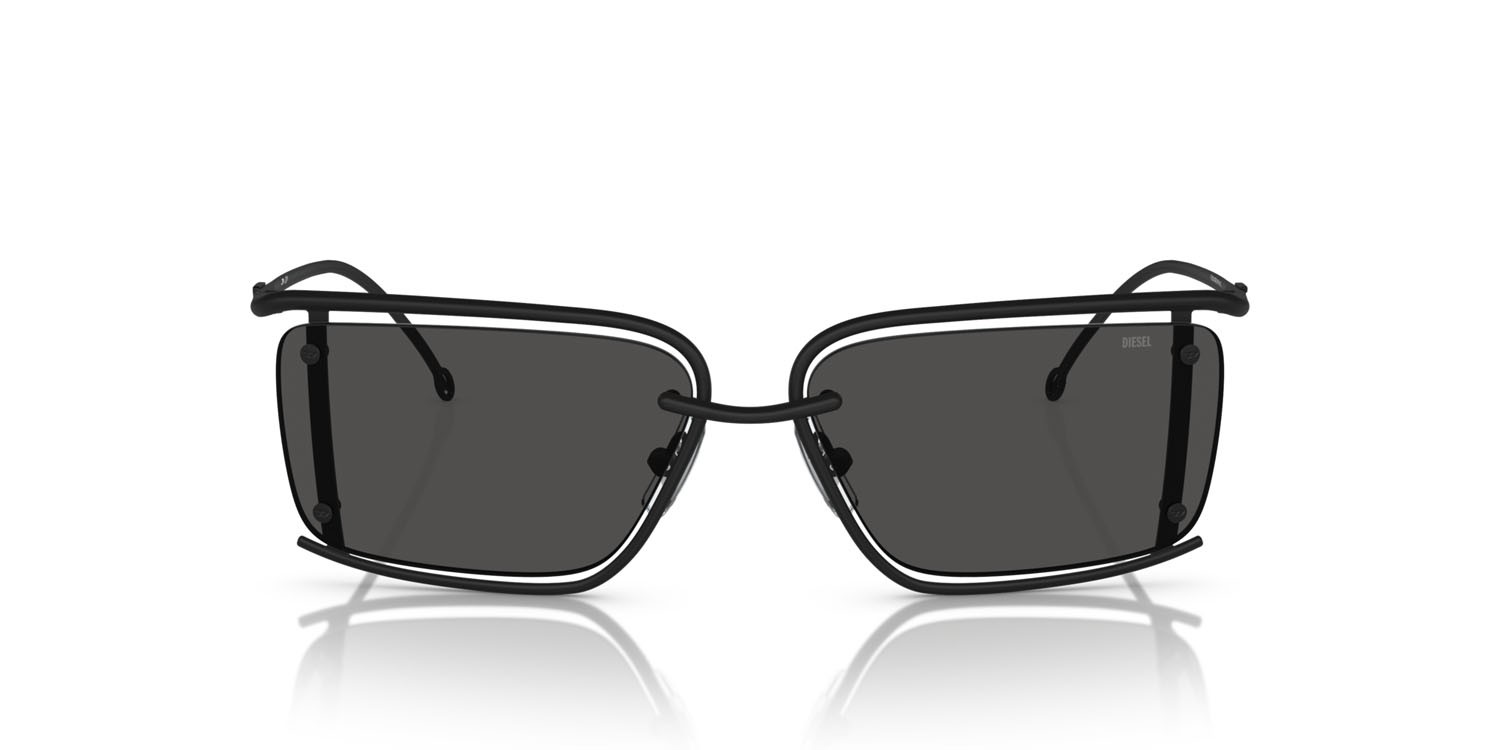 Sunglasses Diesel DL 1002 (109/87) color nero opaco shape rectangle lenses grigio scuro