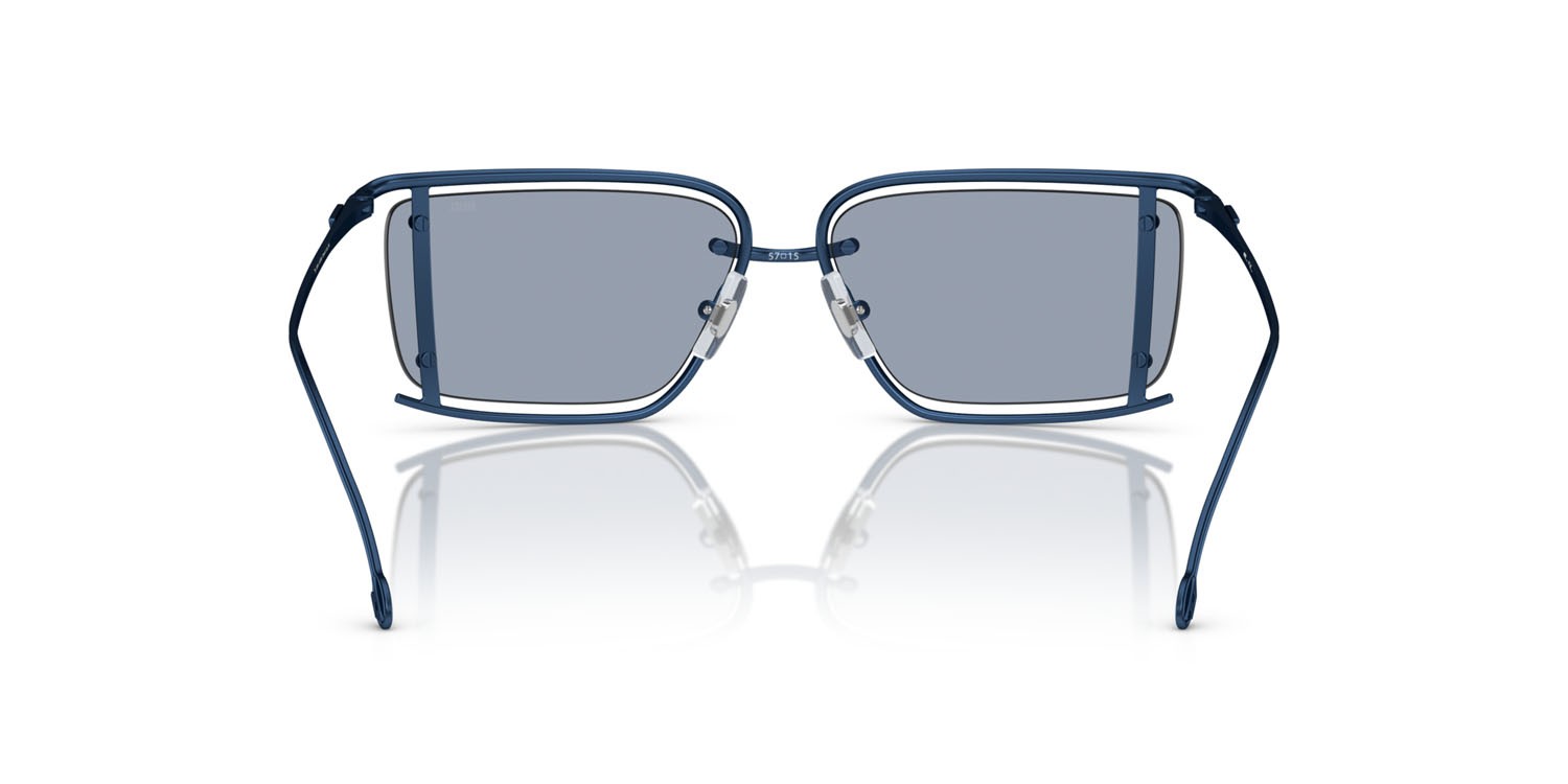Occhiali da sole Diesel DL 1002 (110/55) colore blu lucido forma rettangolare lenti azzurro specchiato argento