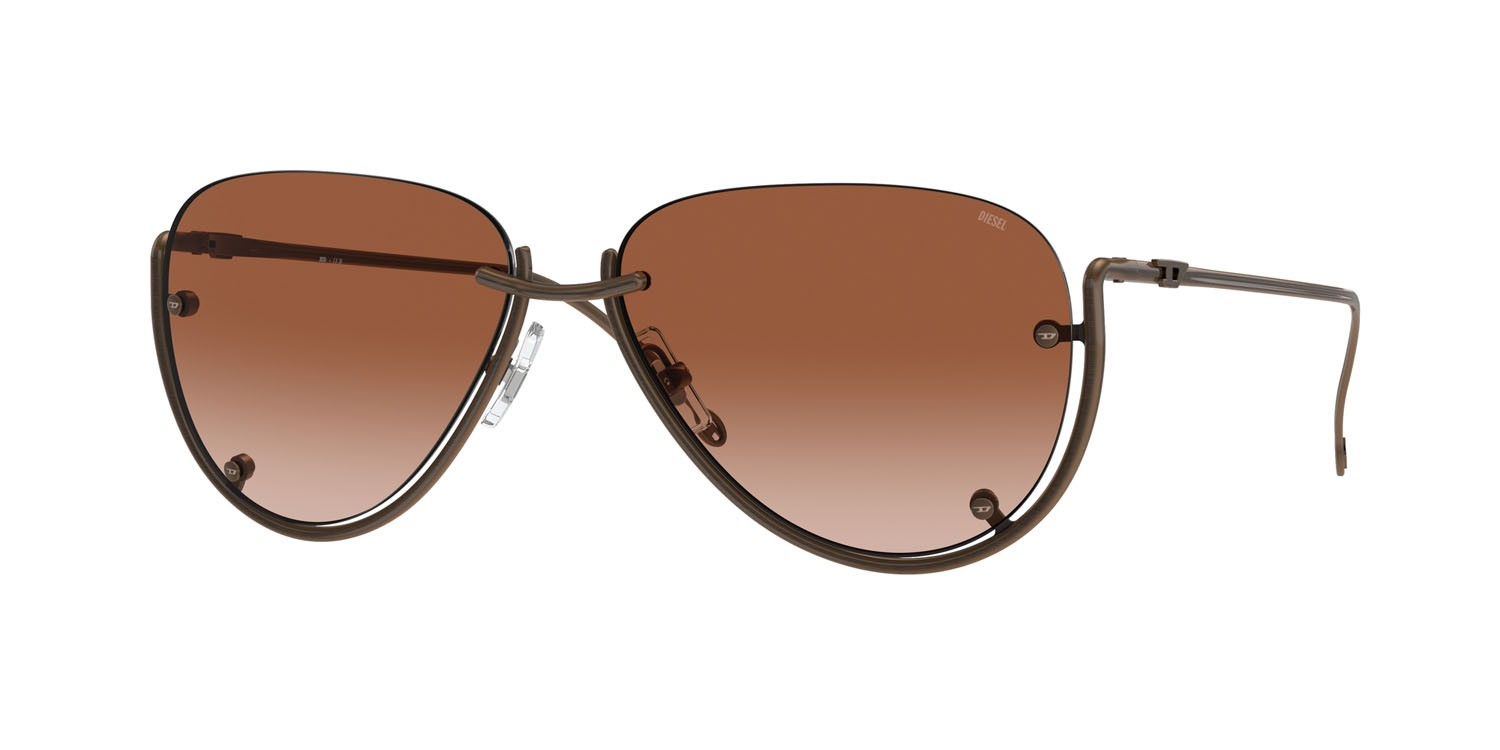 Occhiali da sole Diesel DL 1003 (105/13) colore rame antico lucido forma aviator lenti marrone sfumato