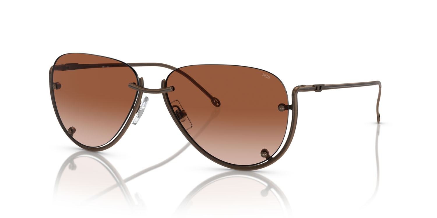 Occhiali da sole Diesel DL 1003 (105/13) colore rame antico lucido forma aviator lenti marrone sfumato