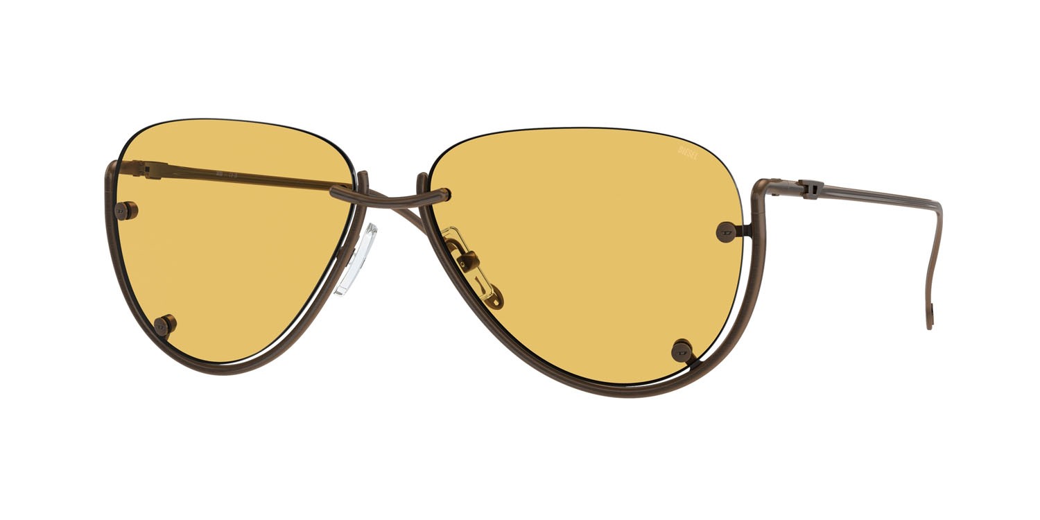 Occhiali da sole Diesel DL 1003 (105/85) colore rame antico lucido forma aviator lenti verde