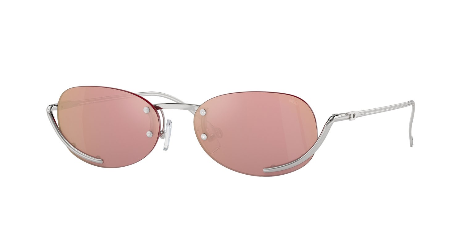 Sunglasses Diesel DL 1004 (103/E4) color argento lucido shape oval lenses rosa specchiato rosa