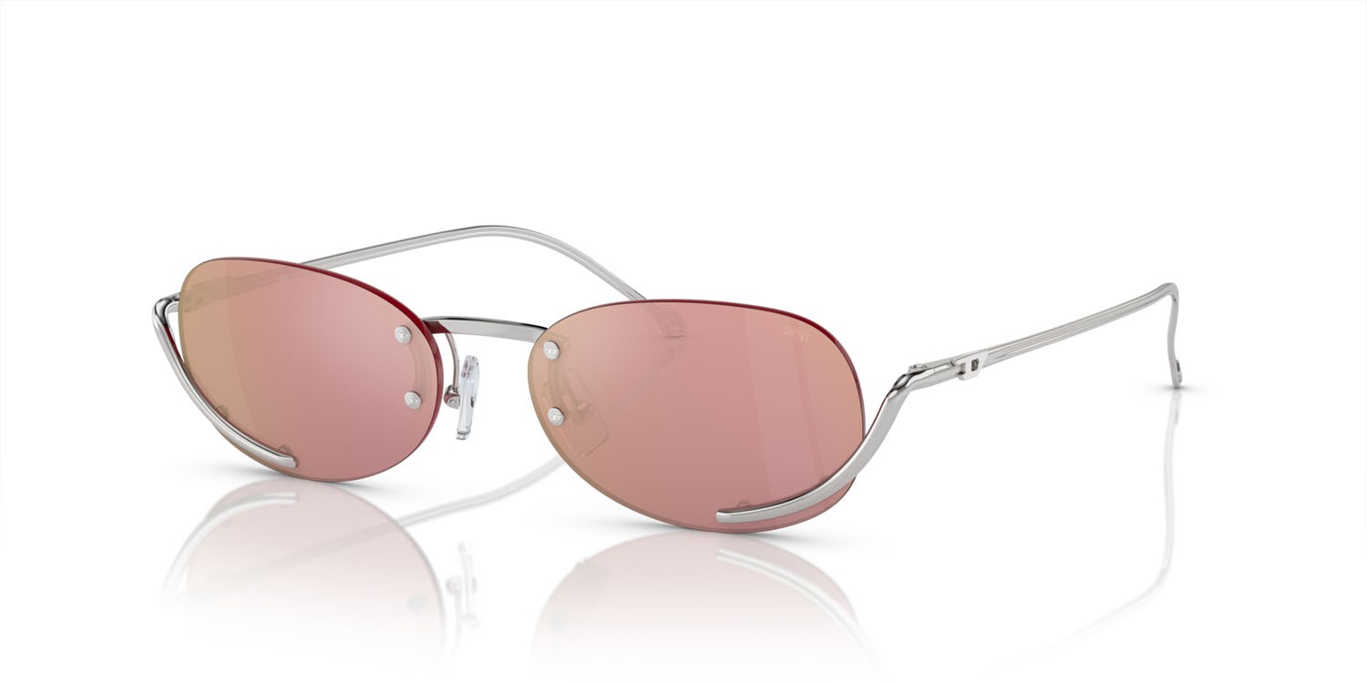 Sunglasses Diesel DL 1004 (103/E4) color argento lucido shape oval lenses rosa specchiato rosa