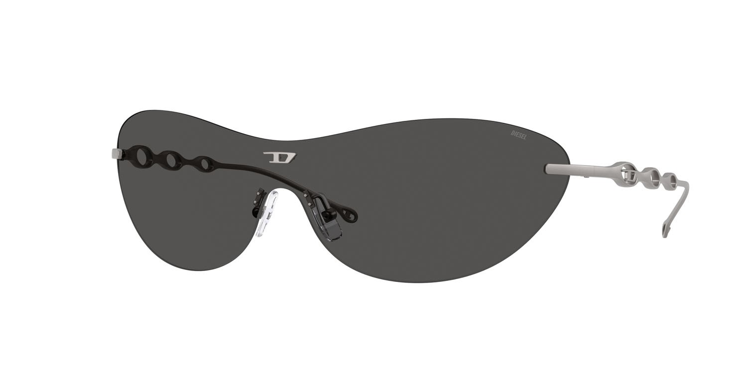 Occhiali da sole Diesel DL 1006 (113/87) colore gunmetal opaco forma ovale lenti grigio scuro