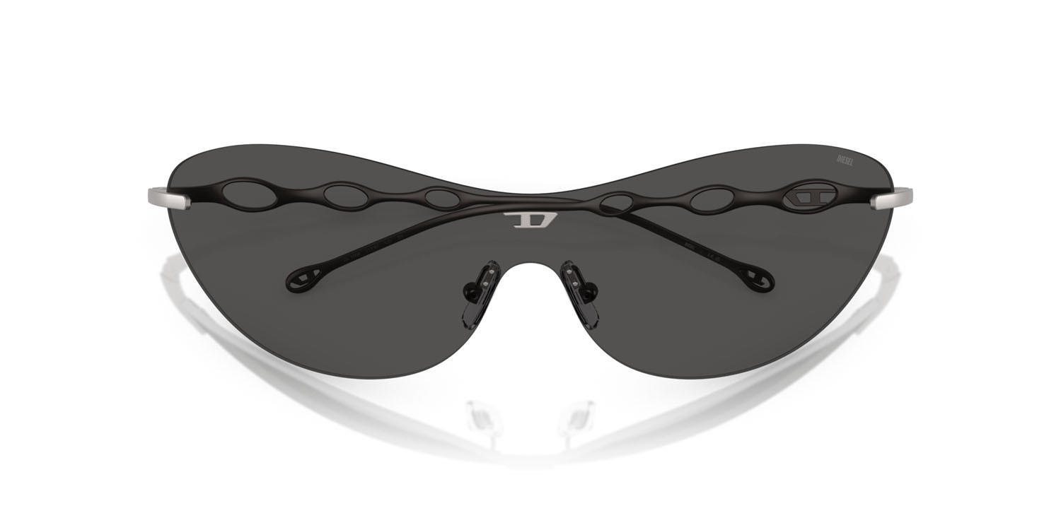 Occhiali da sole Diesel DL 1006 (113/87) colore gunmetal opaco forma ovale lenti grigio scuro