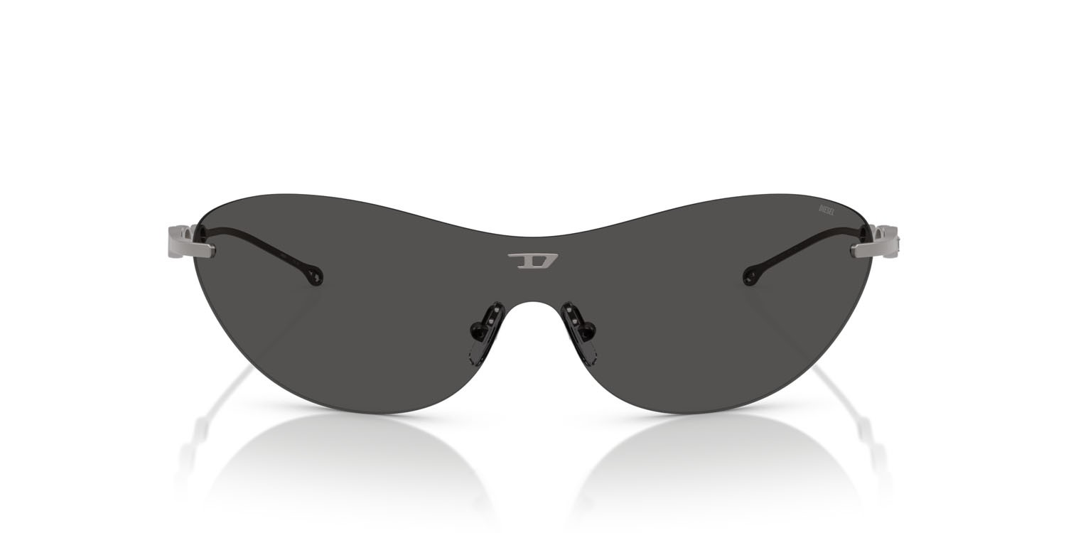 Occhiali da sole Diesel DL 1006 (113/87) colore gunmetal opaco forma ovale lenti grigio scuro