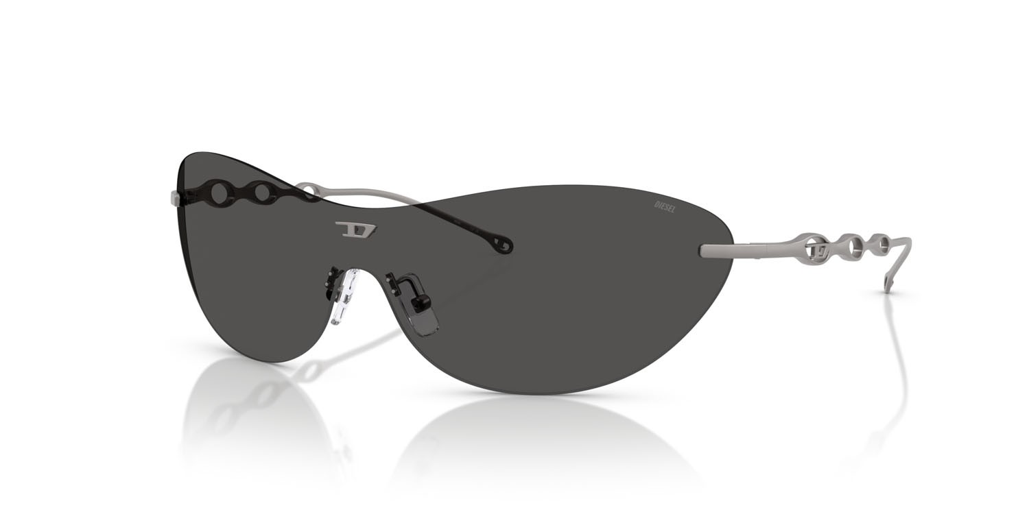 Occhiali da sole Diesel DL 1006 (113/87) colore gunmetal opaco forma ovale lenti grigio scuro