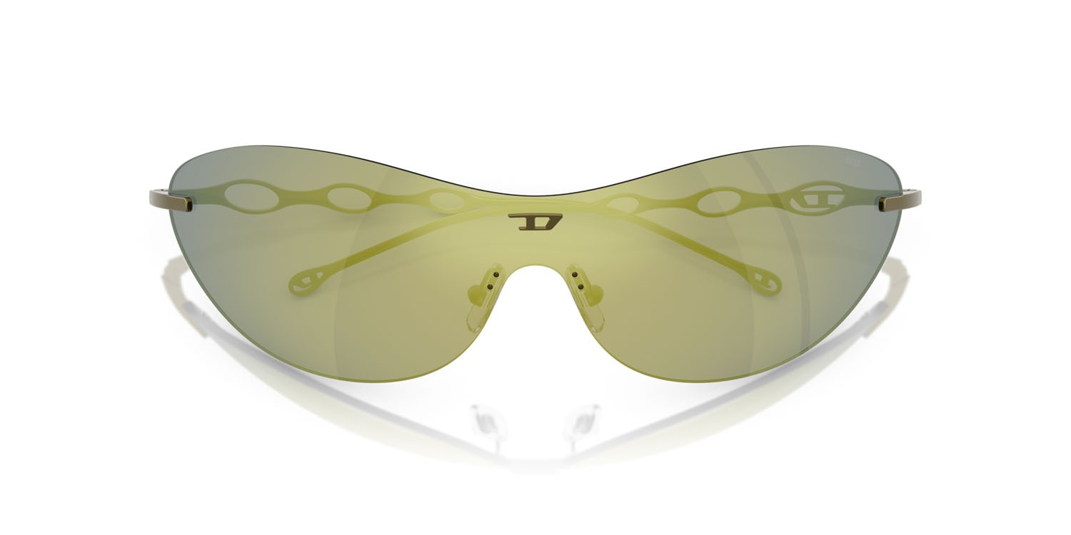Sunglasses Diesel DL 1006 (114/J2) color verde lucido shape oval lenses iridium smeraldo viola scuro